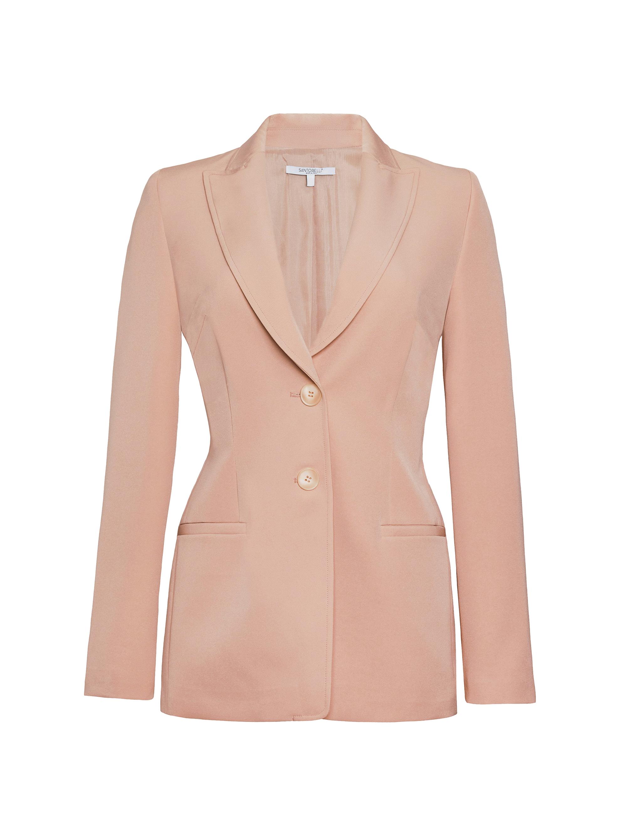 Santorelli Women's Juno Crepe Two-Button Peak-Lapel Jacket - Peach Whip