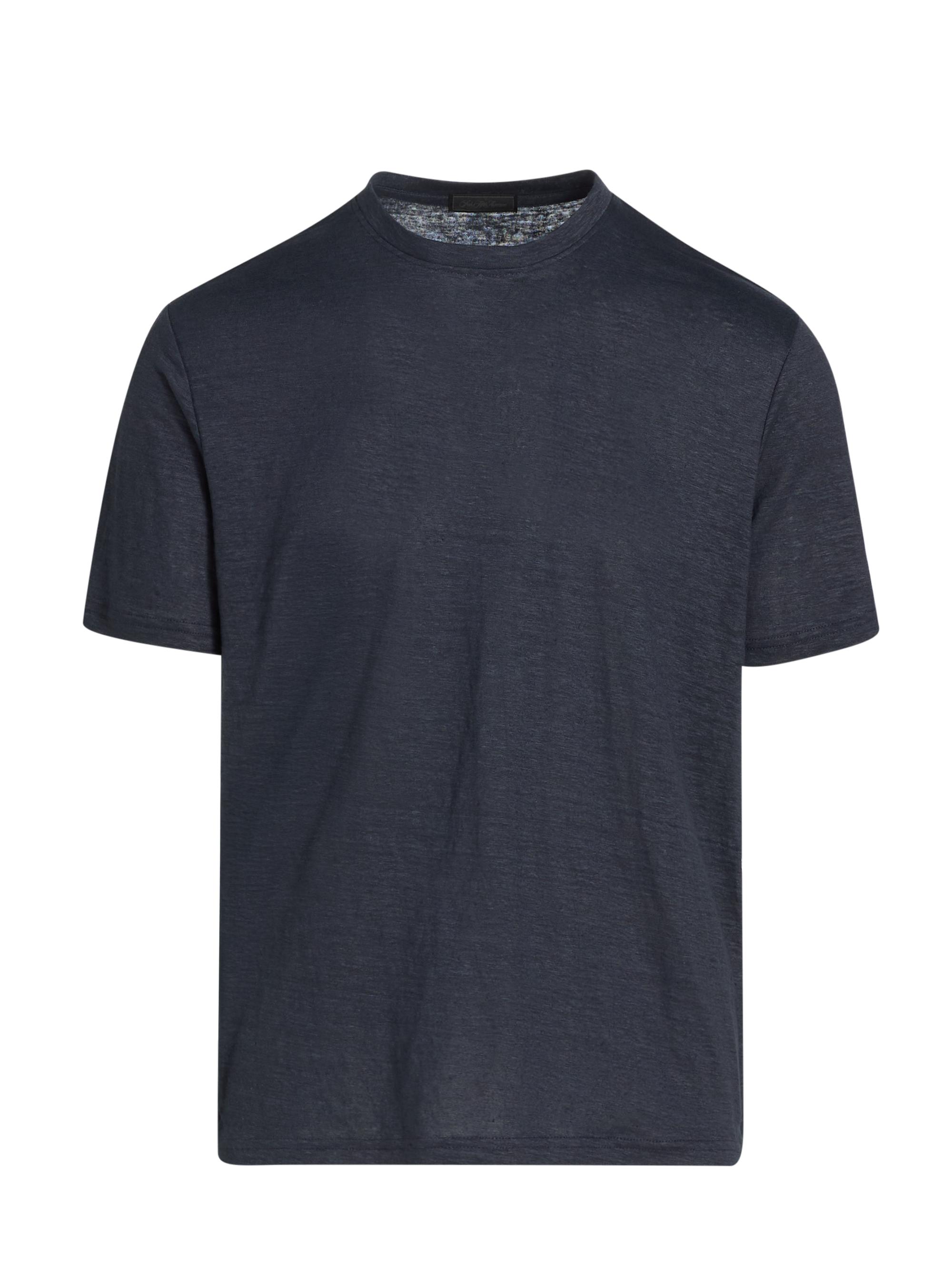Saks Fifth Avenue Men's Linen Crewneck T-Shirt - Navy