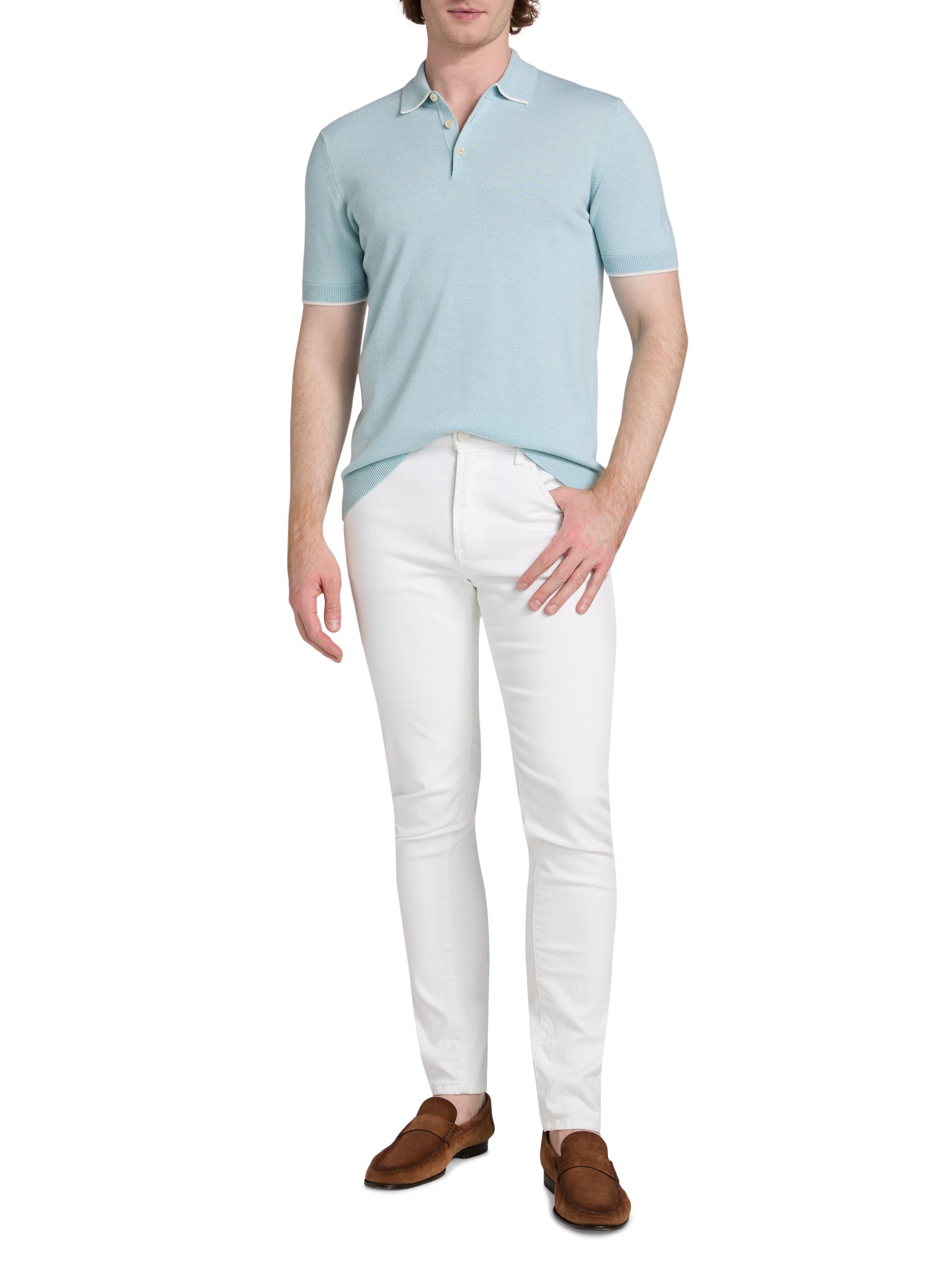 Saks Fifth Avenue Wool Mouliné Polo Shirt | Saks Fifth Avenue