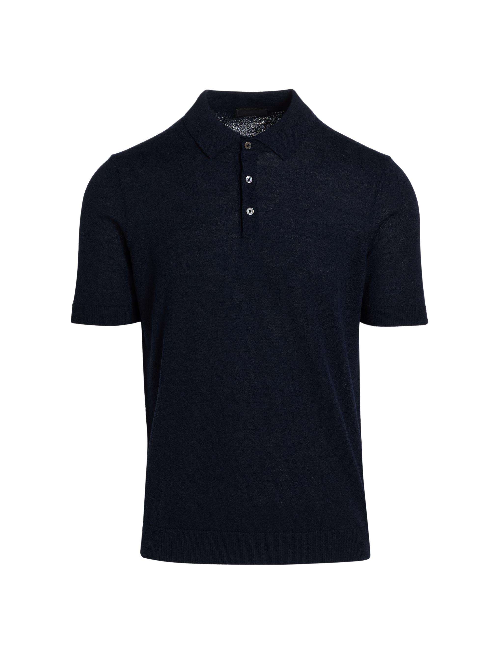 Saks Fifth Avenue Men's COLLECTION Wool-Blend Jersey Polo Shirt - Navy