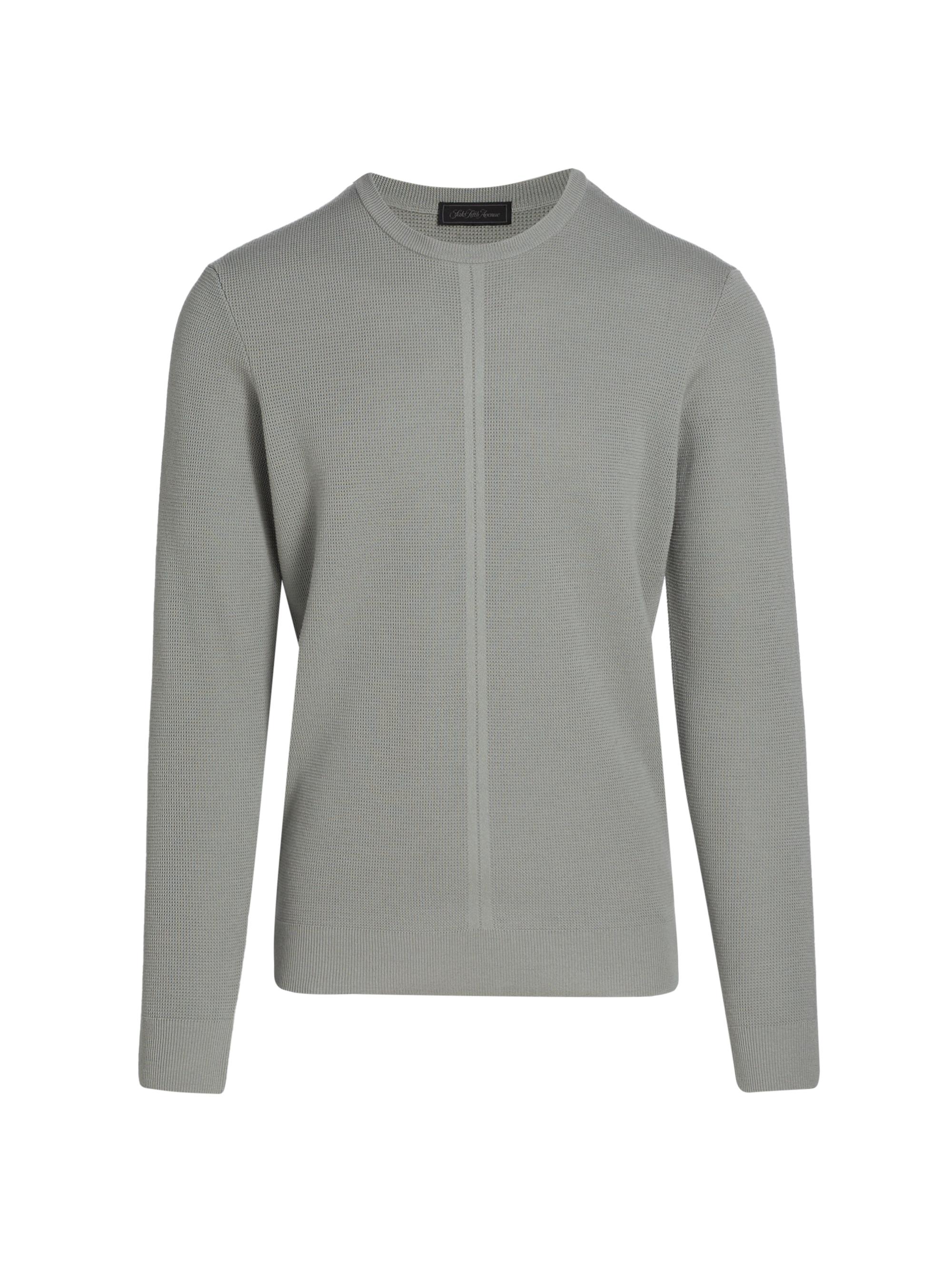 Saks Fifth Avenue Men's COLLECTION Structure Crewneck Long-Sleeve Shirt - Grey