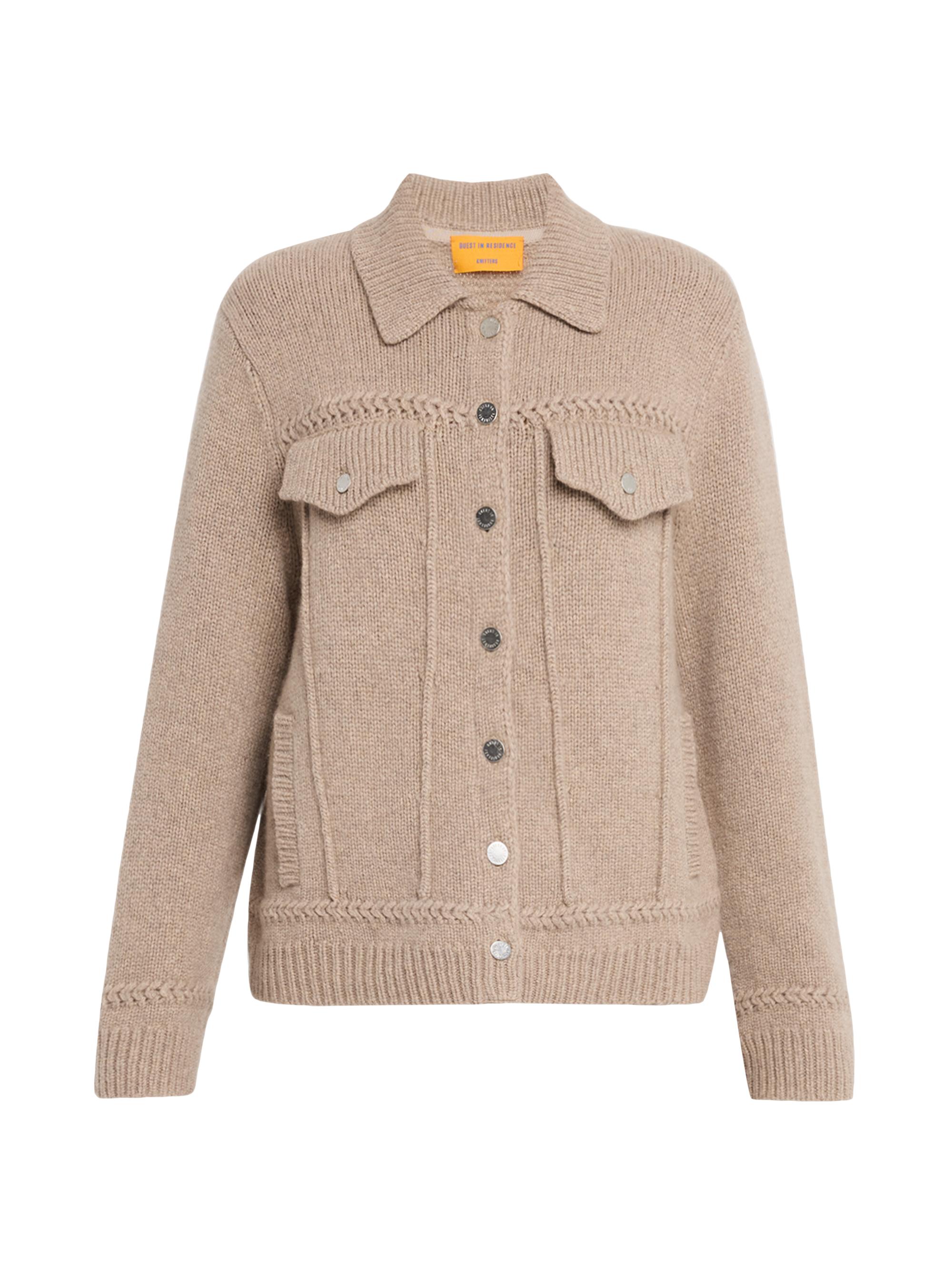 Guest in Residence Women's Jean Cashmere & Wool Knit Jacket - Taupe