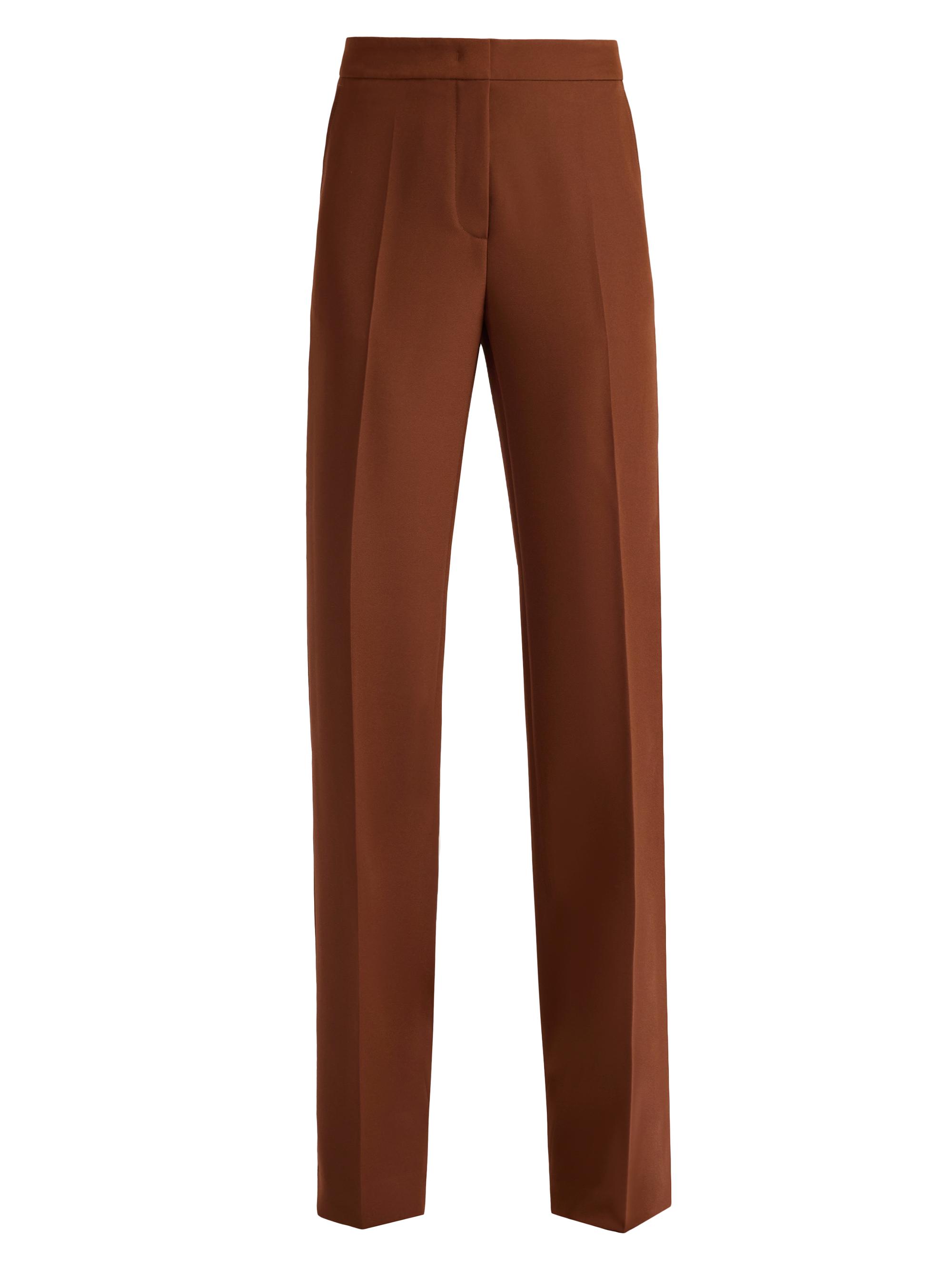 Santorelli Women's Pleated Straight-Leg Pants - Dark Chestnut
