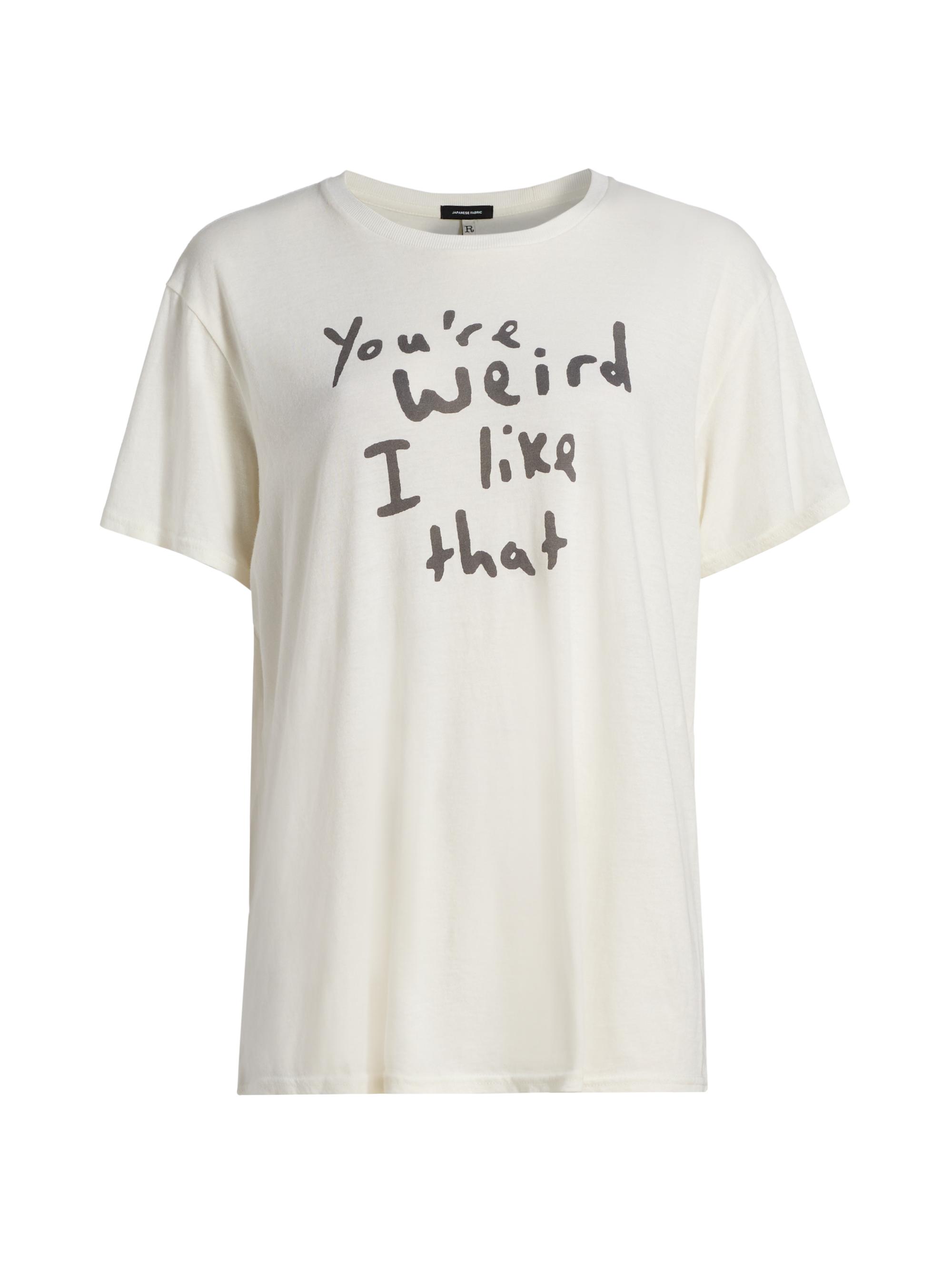 R13 Women's You're Weird Cotton-Cashmere Boyfriend T-Shirt - Ecru White