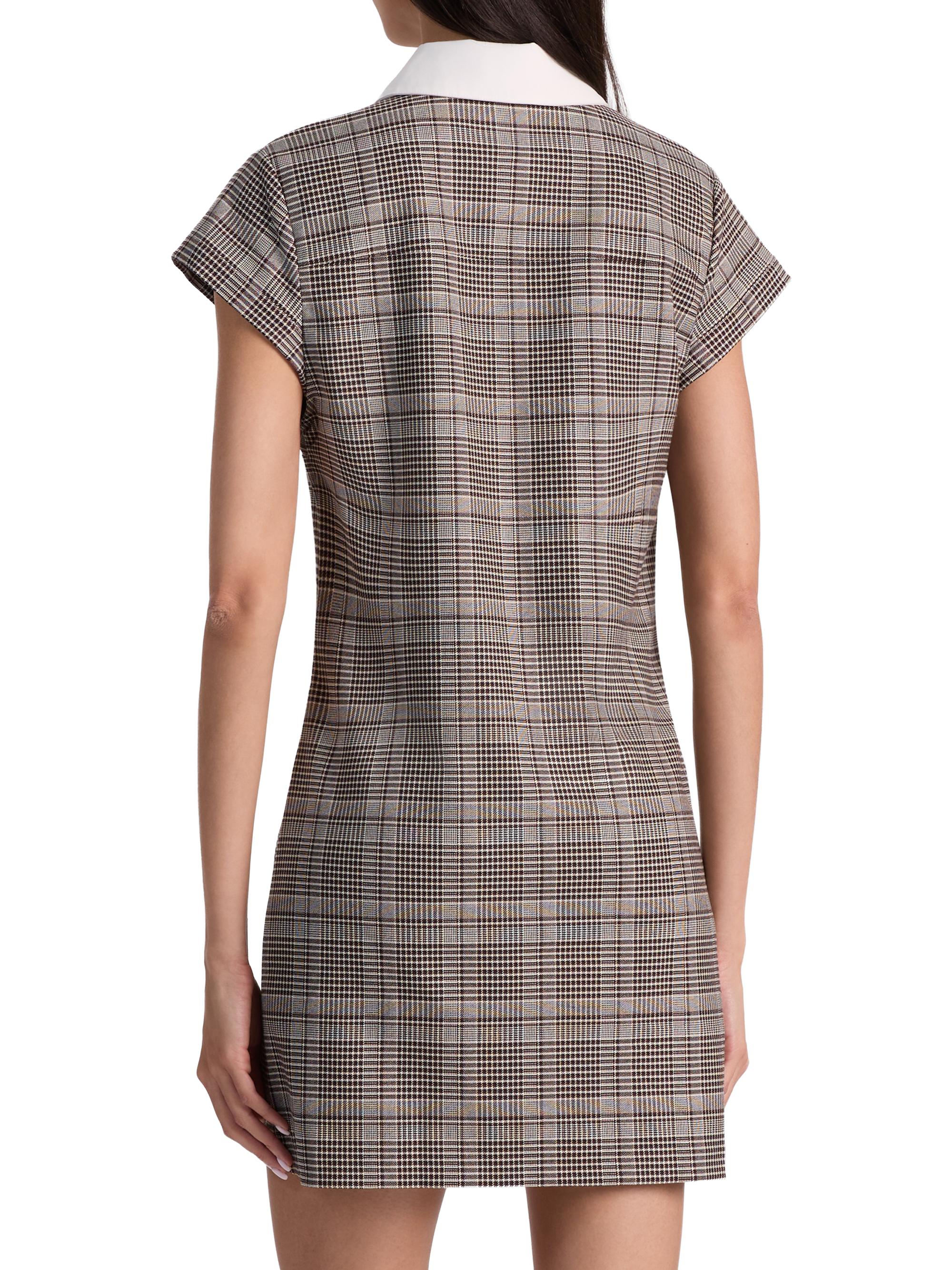 ALICE + OLIVIA Darby Plaid Collared Minidress | Saks Fifth Avenue
