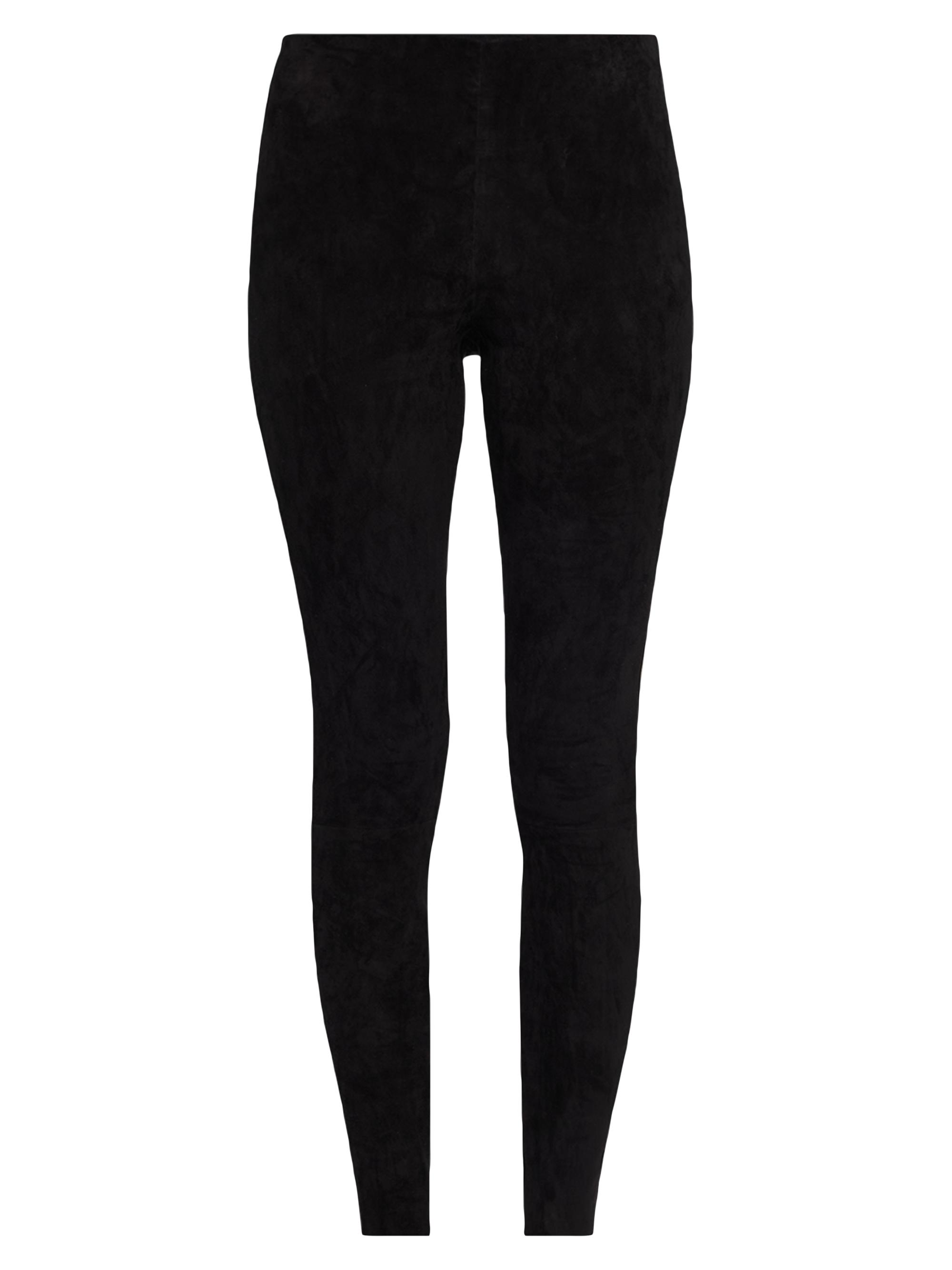 Alice + Olivia Women's Lennox Suede Mid-Rise Leggings - Black
