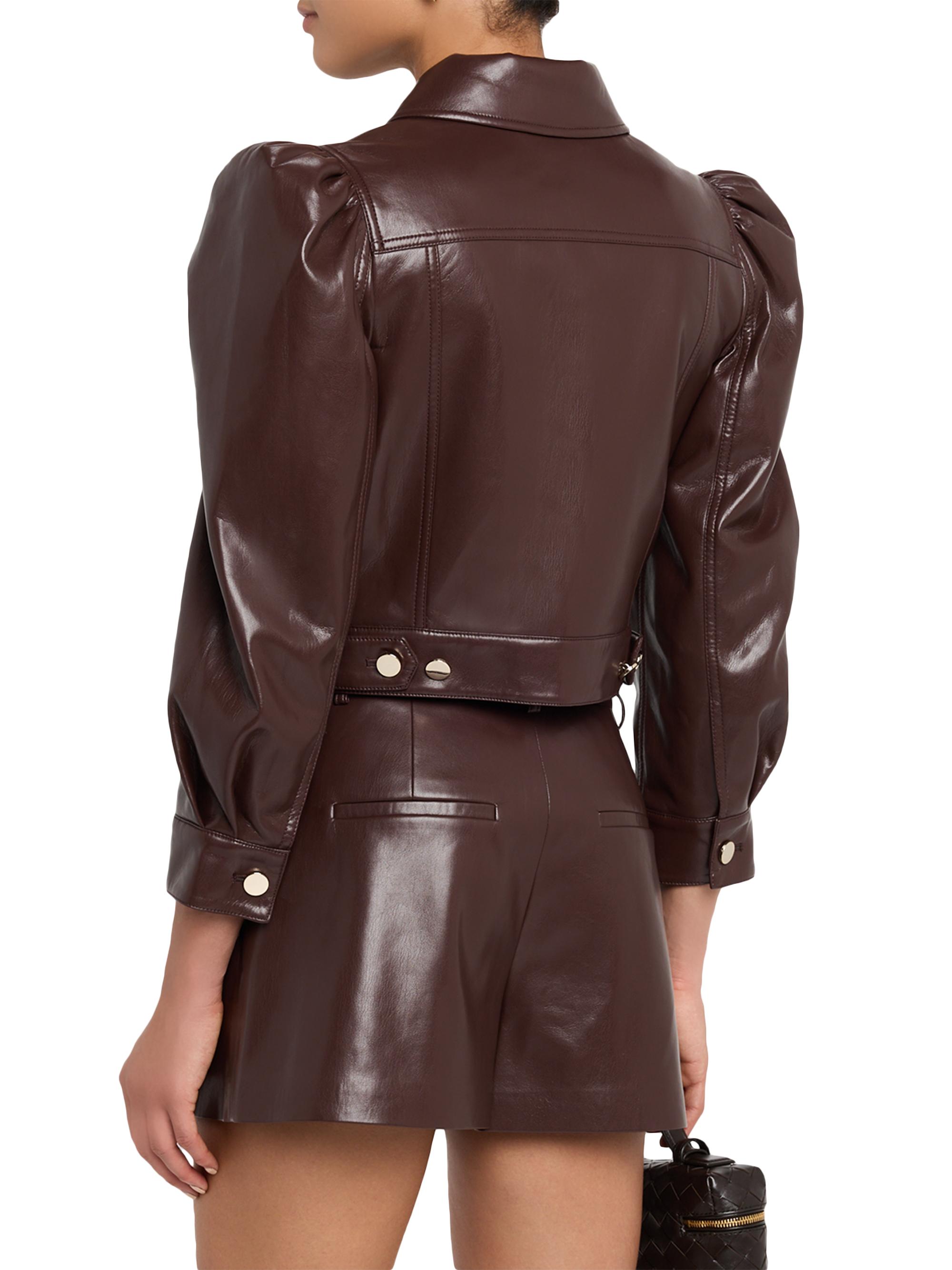 ALICE + OLIVIA Lana Faux-Leather Trucker Jacket | Saks Fifth Avenue
