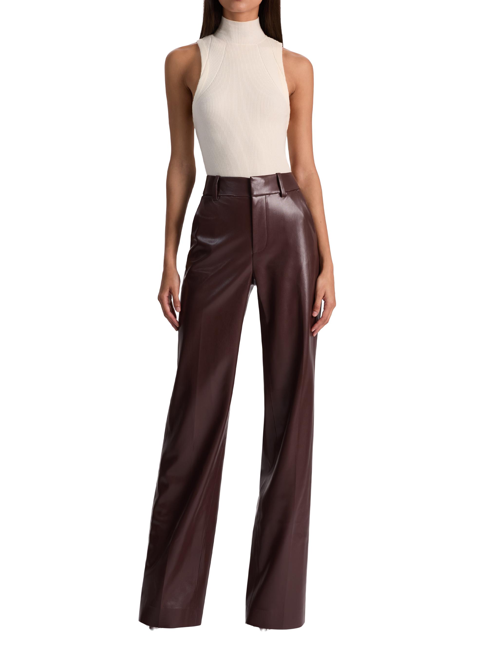 Alice + Olivia Alexander Faux-Leather Straight-Leg Pants | Saks
