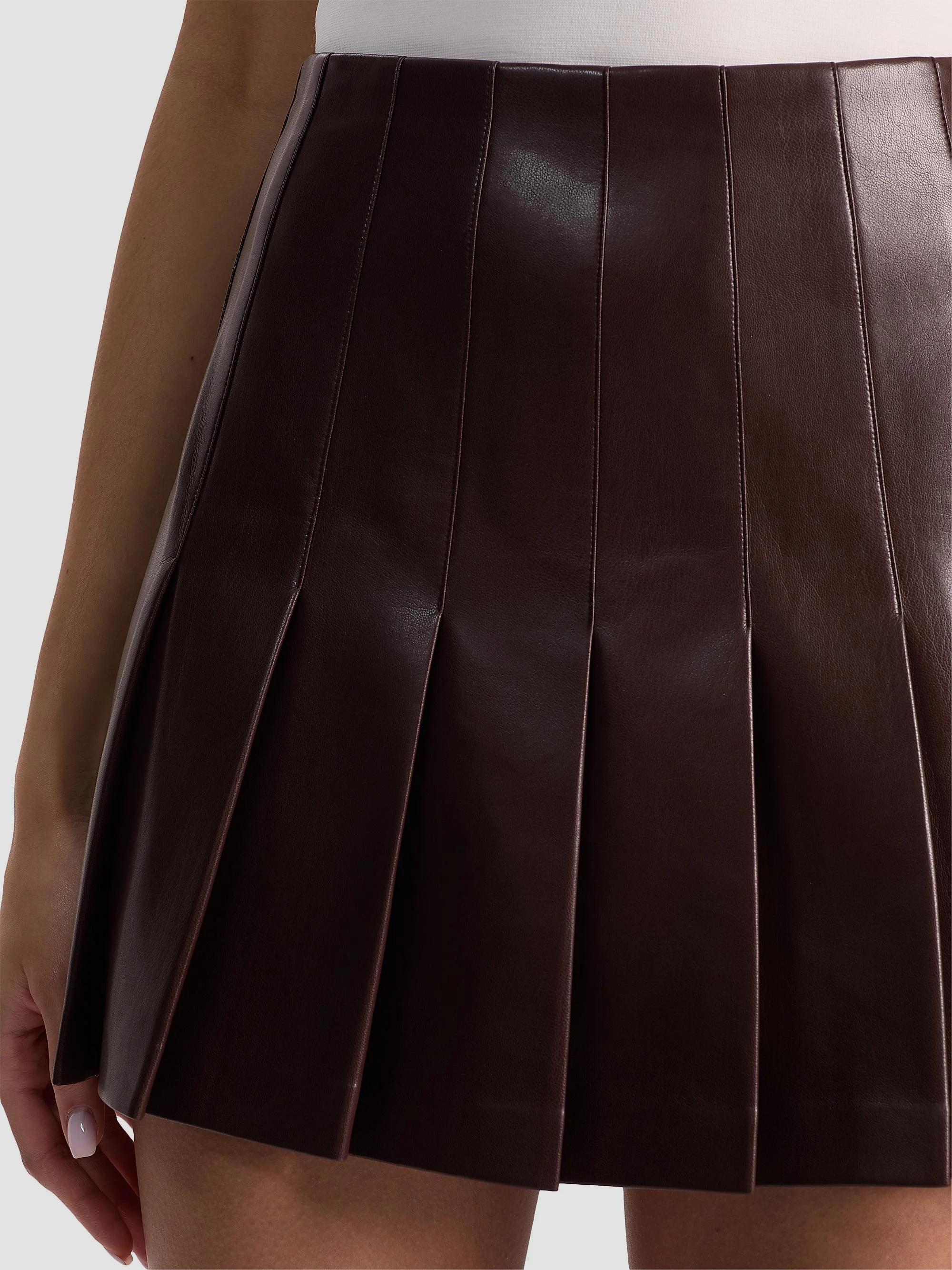 ALICE + OLIVIA Carter Faux Leather Pleated Miniskirt | Saks Fifth
