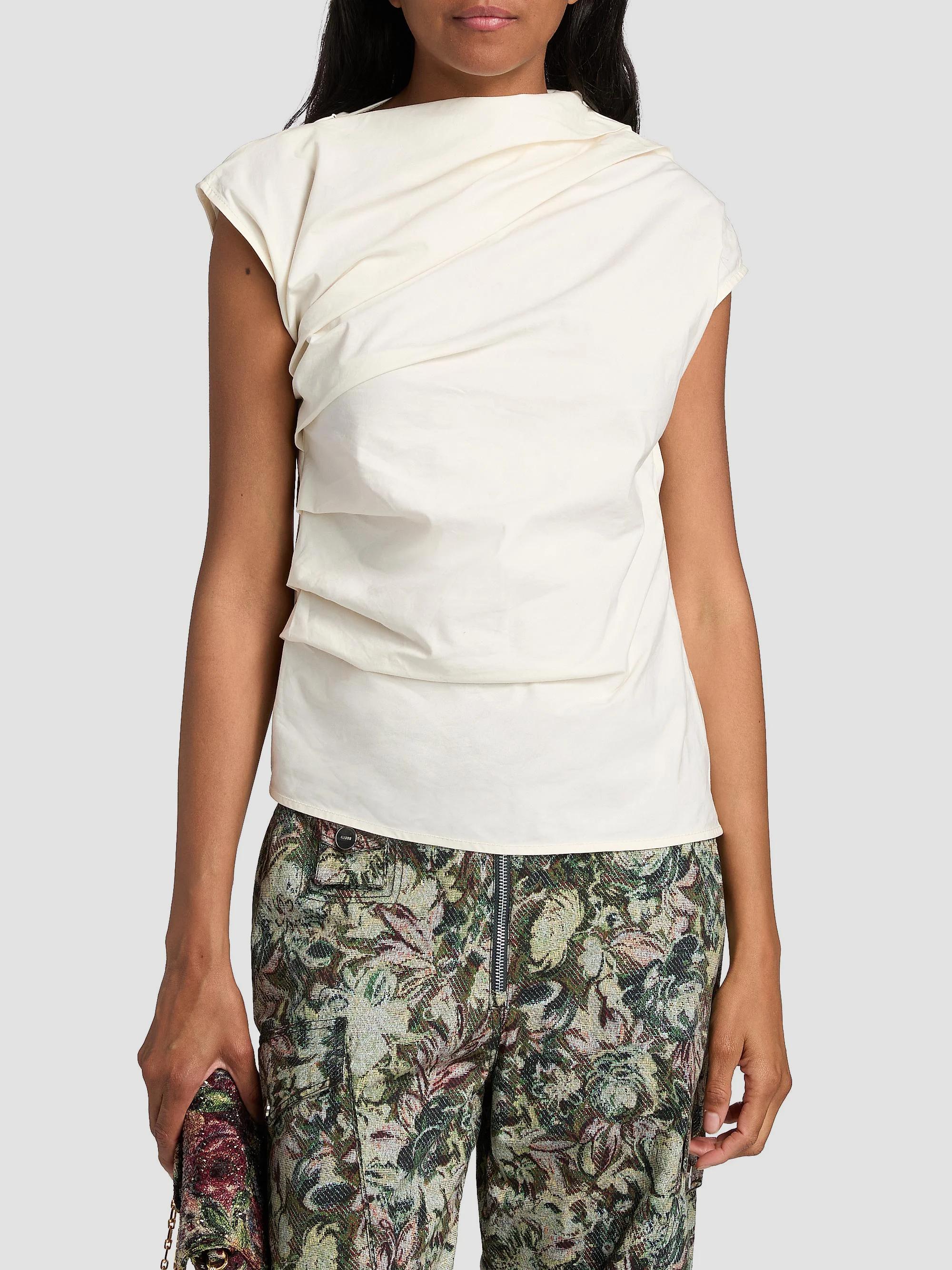 Ganni Stretch-Cotton Ruched Top | Saks Fifth Avenue