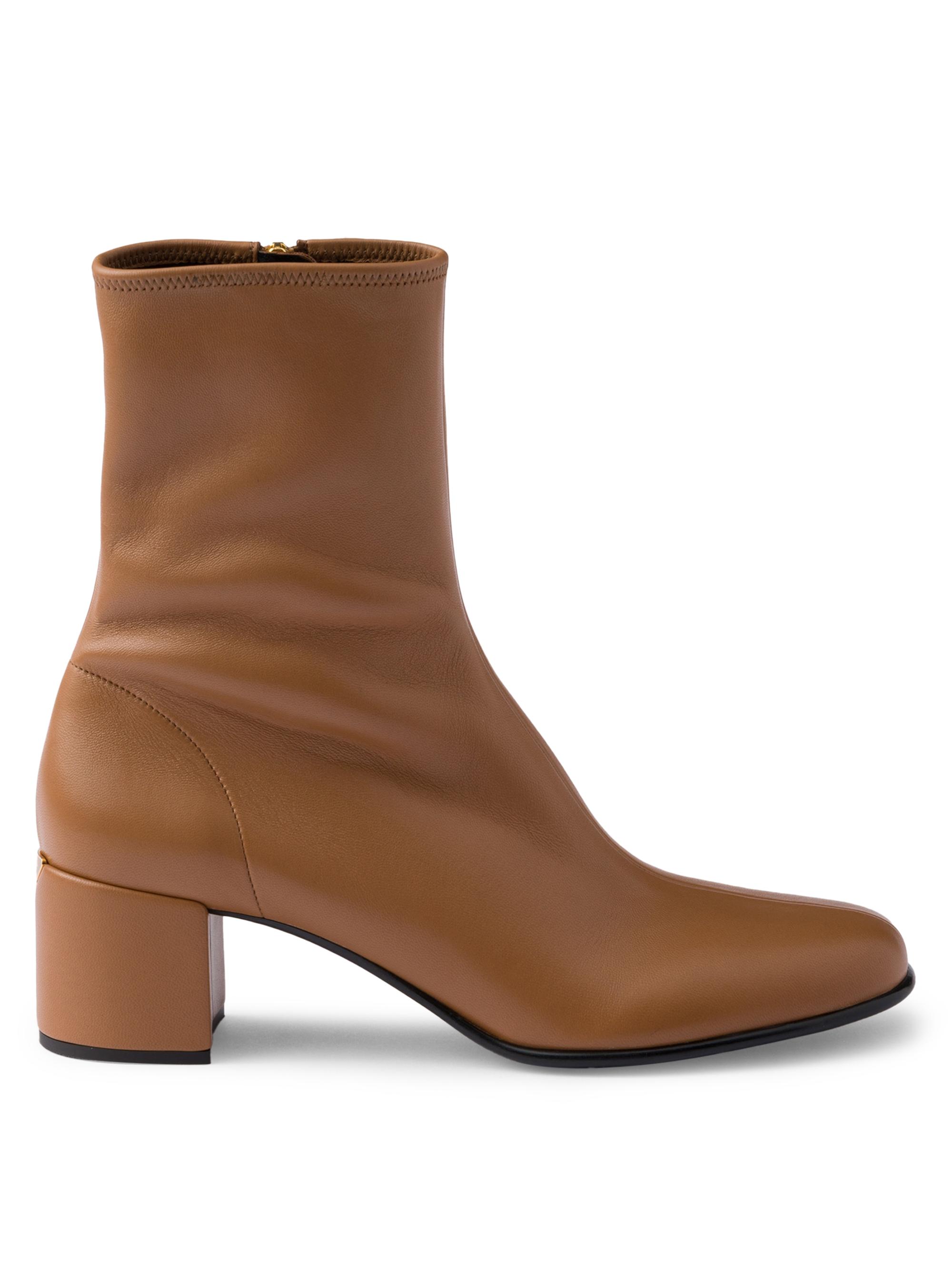 Prada Women's Stretch Nappa Leather Booties - Black