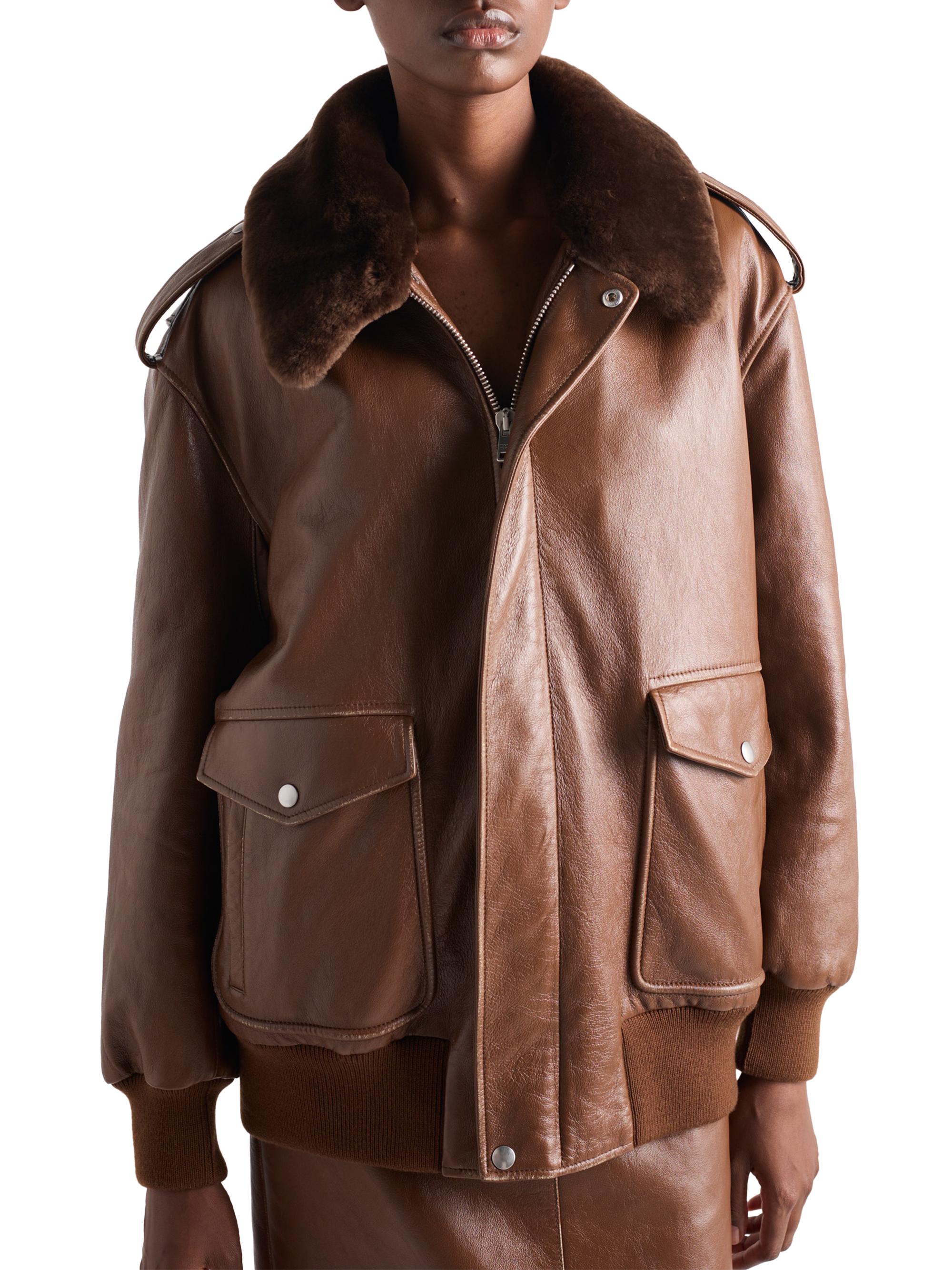 Prada Nappa Leather Bomber Jacket | Saks Fifth Avenue