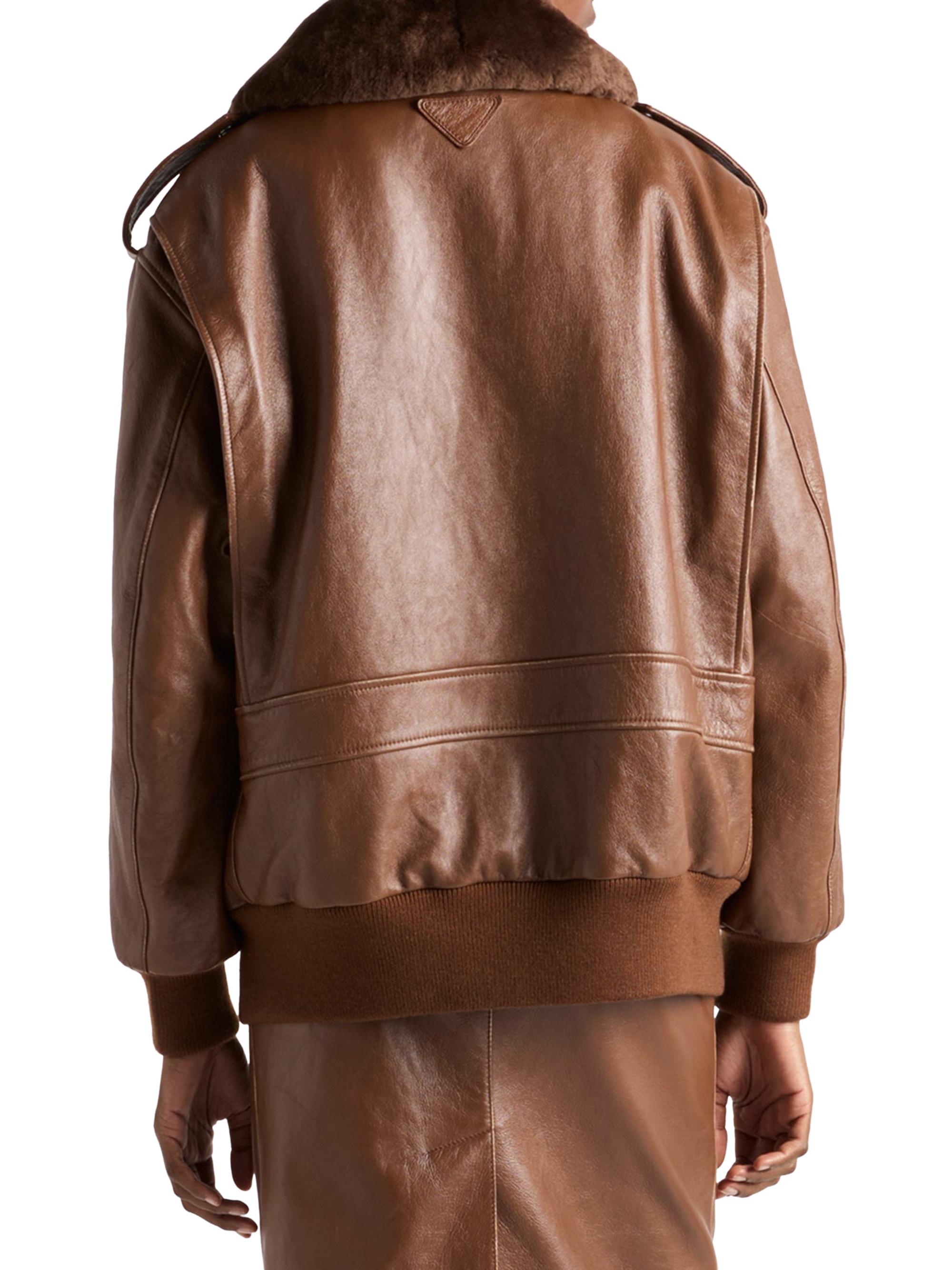 Prada Nappa Leather Bomber Jacket | Saks Fifth Avenue