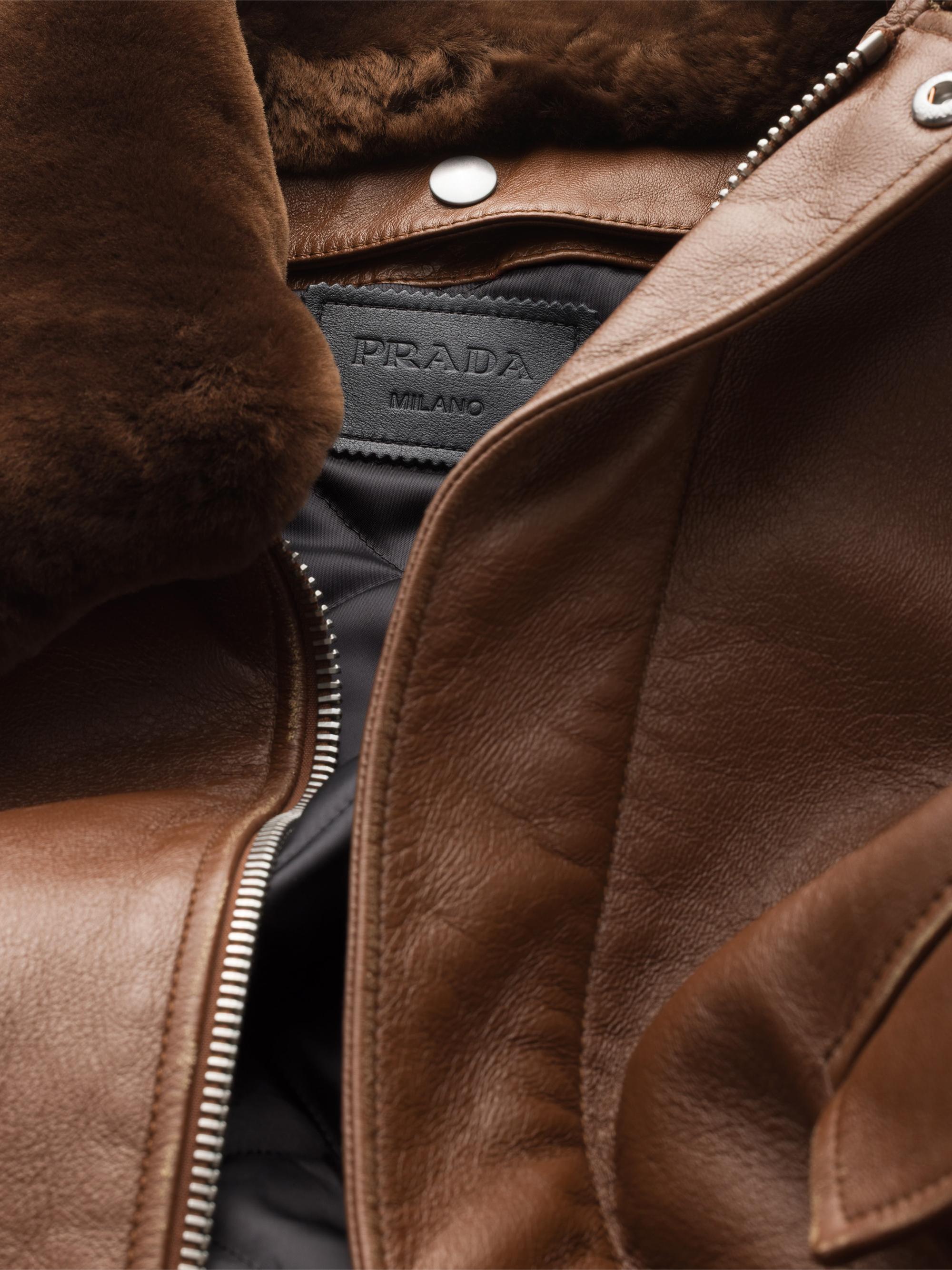 Prada Nappa Leather Bomber Jacket | Saks Fifth Avenue