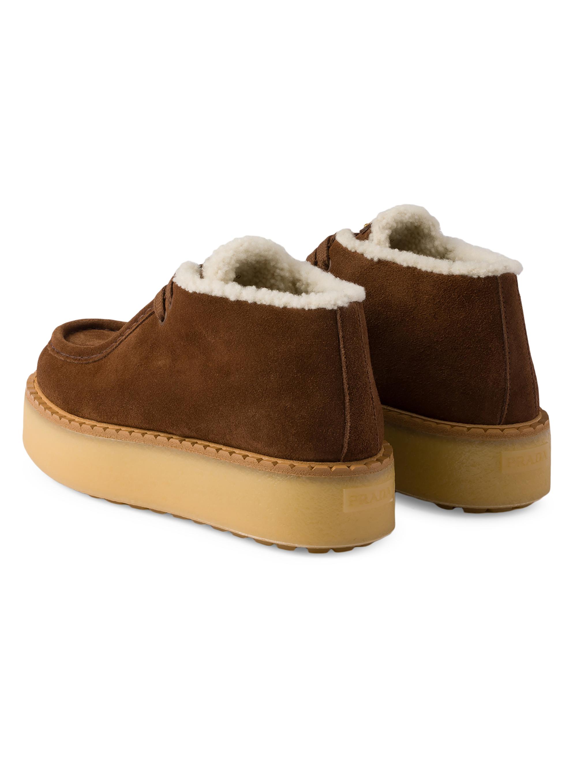 PRADA　 ダークブラウン スエードブーツ Prada Suede Chukka Boots | Saks Fifth Avenue