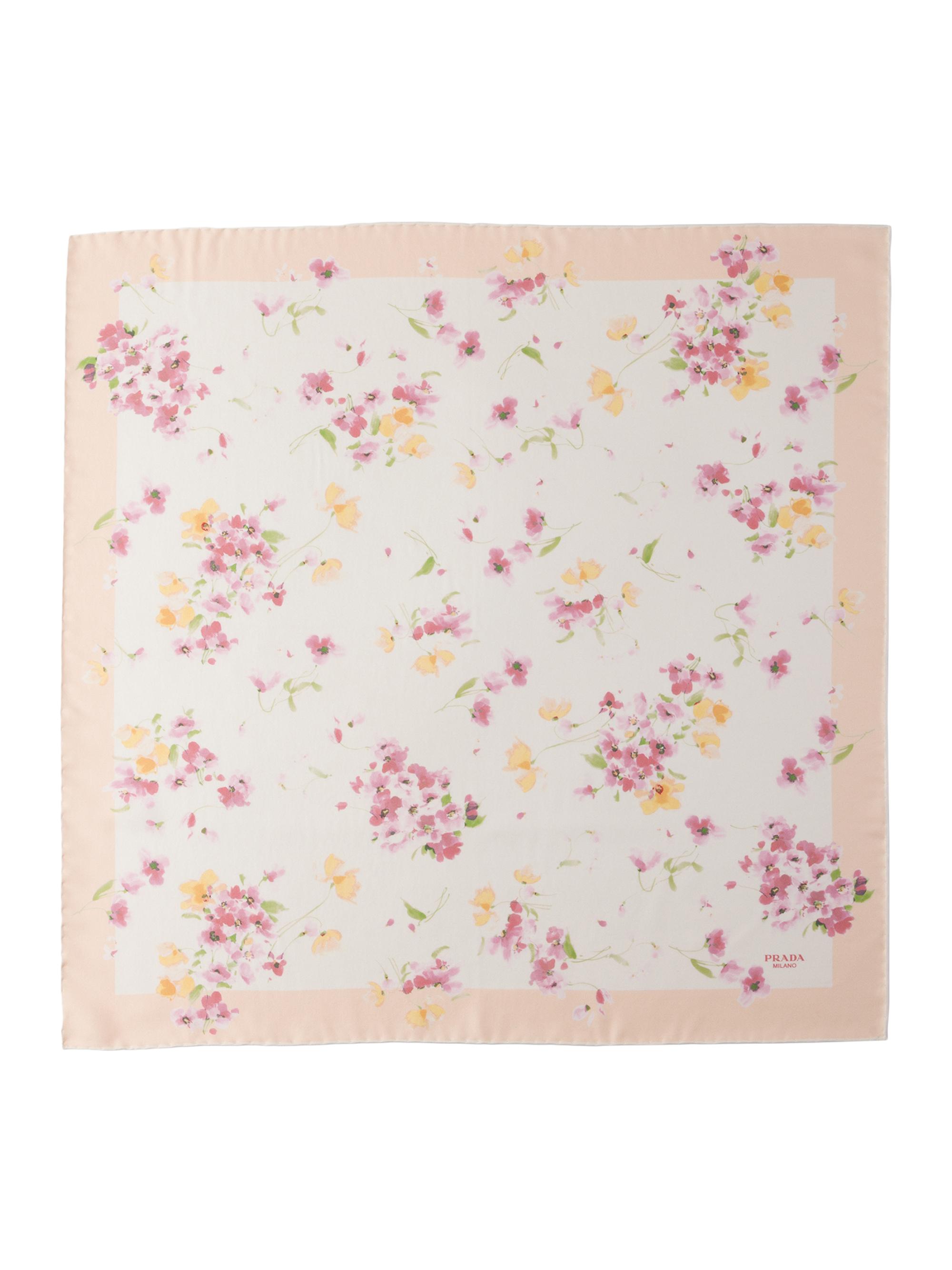 Prada Women's Printed Silk Twill Scarf - Light Pink