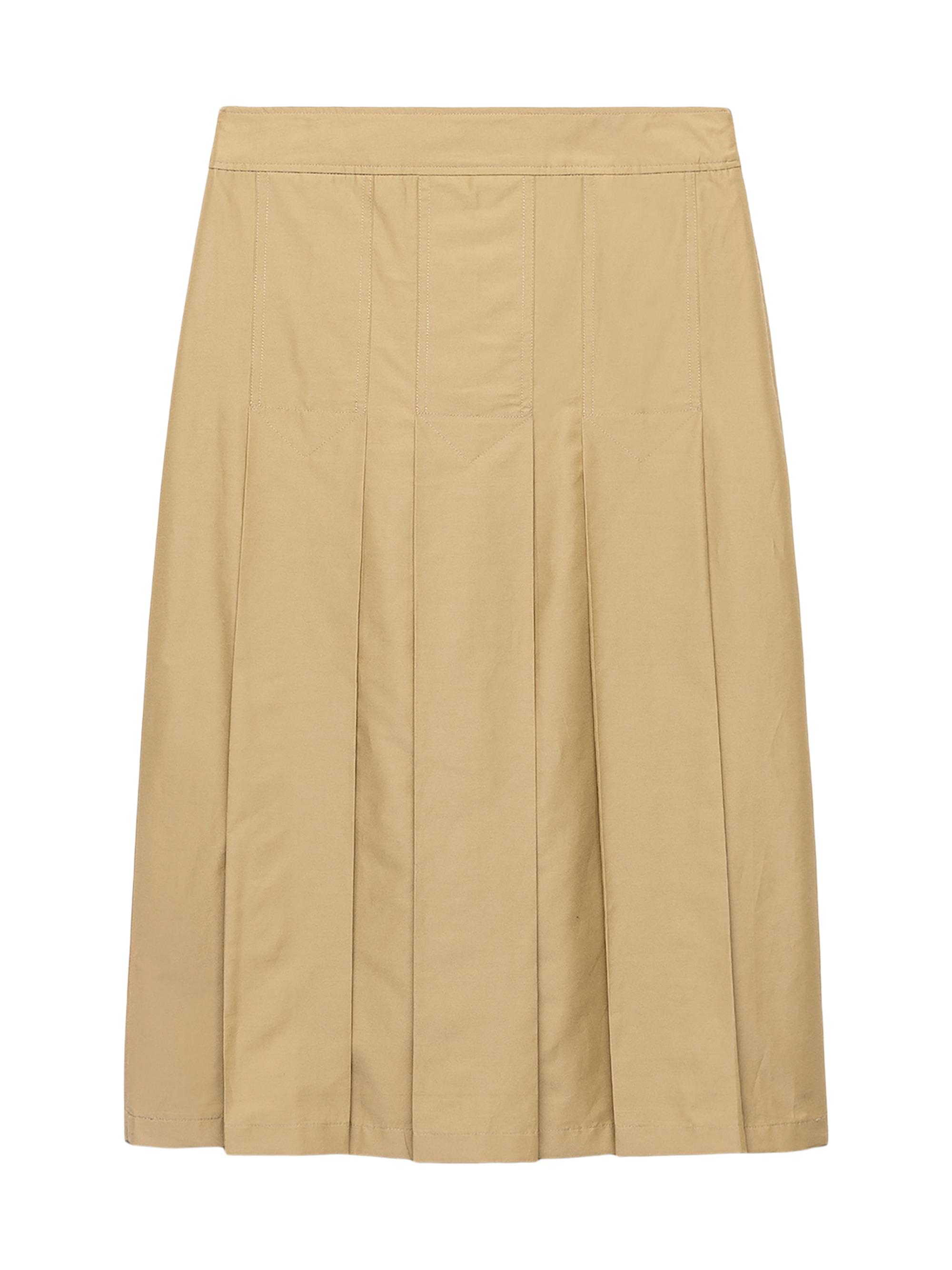 Prada Women's Pleated Technical Fabric Skirt - Brown