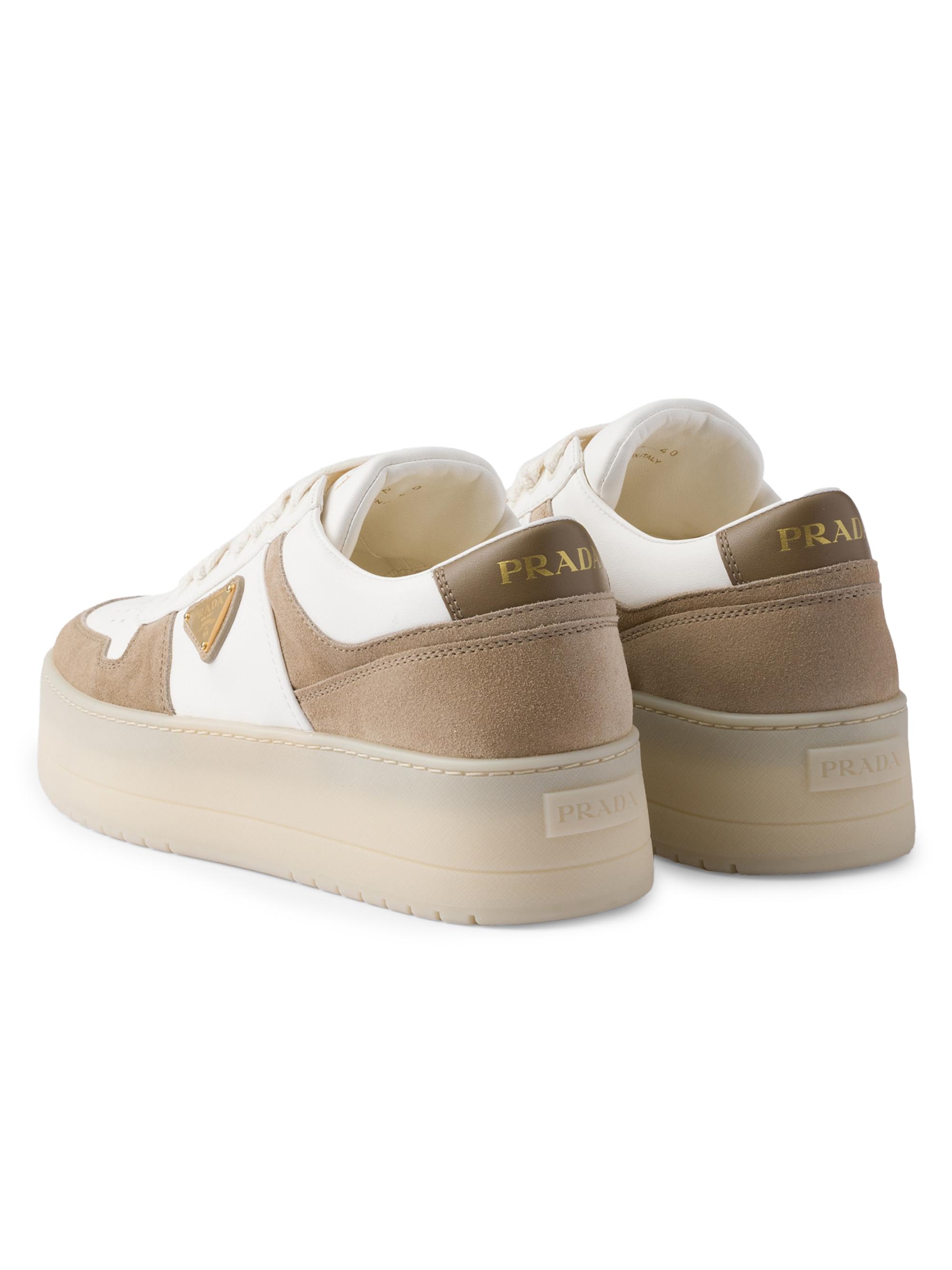 Prada Downtown Bold Nappa Leather and Suede Sneakers | Saks Fifth