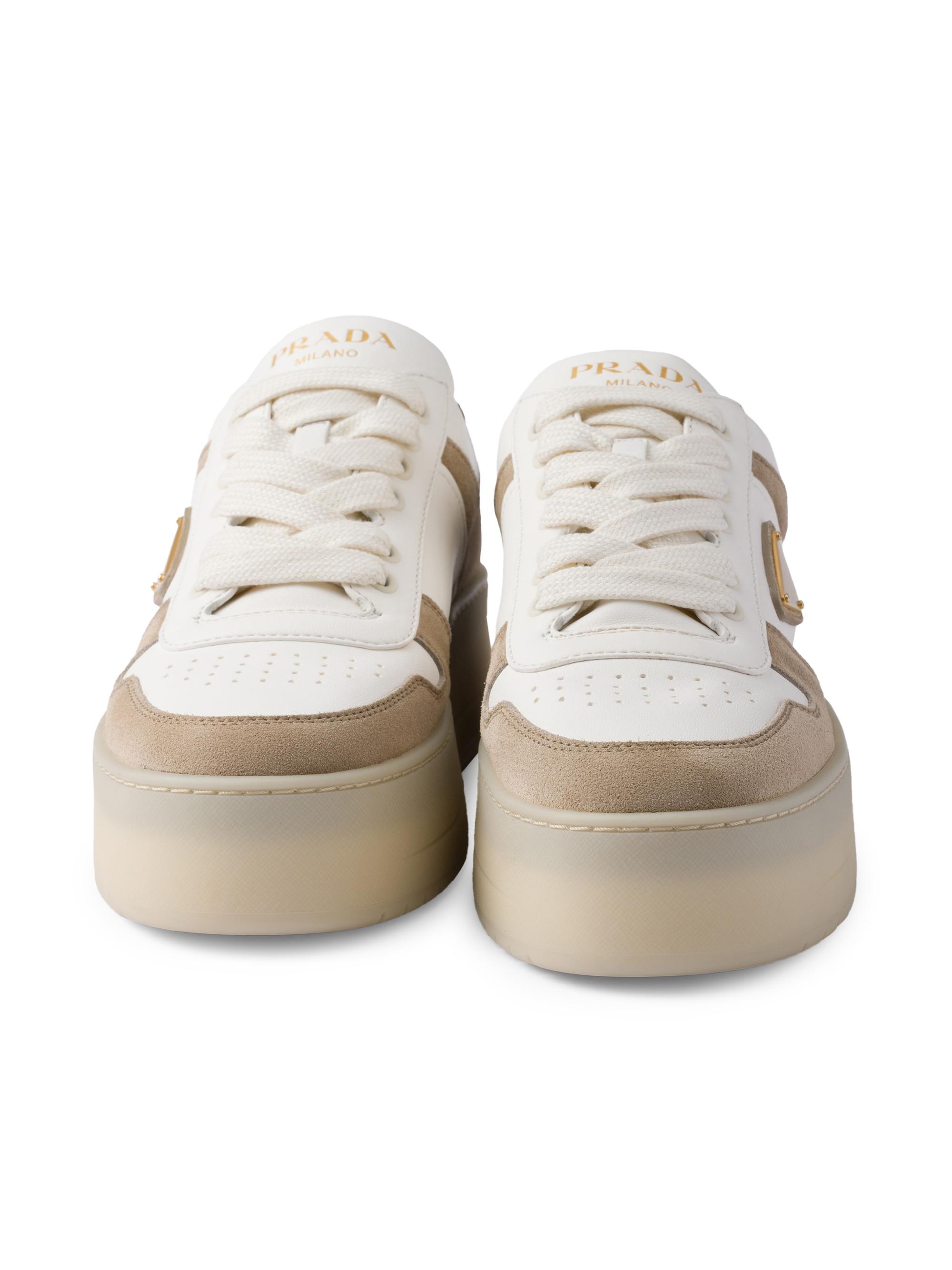 Prada Downtown Bold Nappa Leather and Suede Sneakers | Saks Fifth
