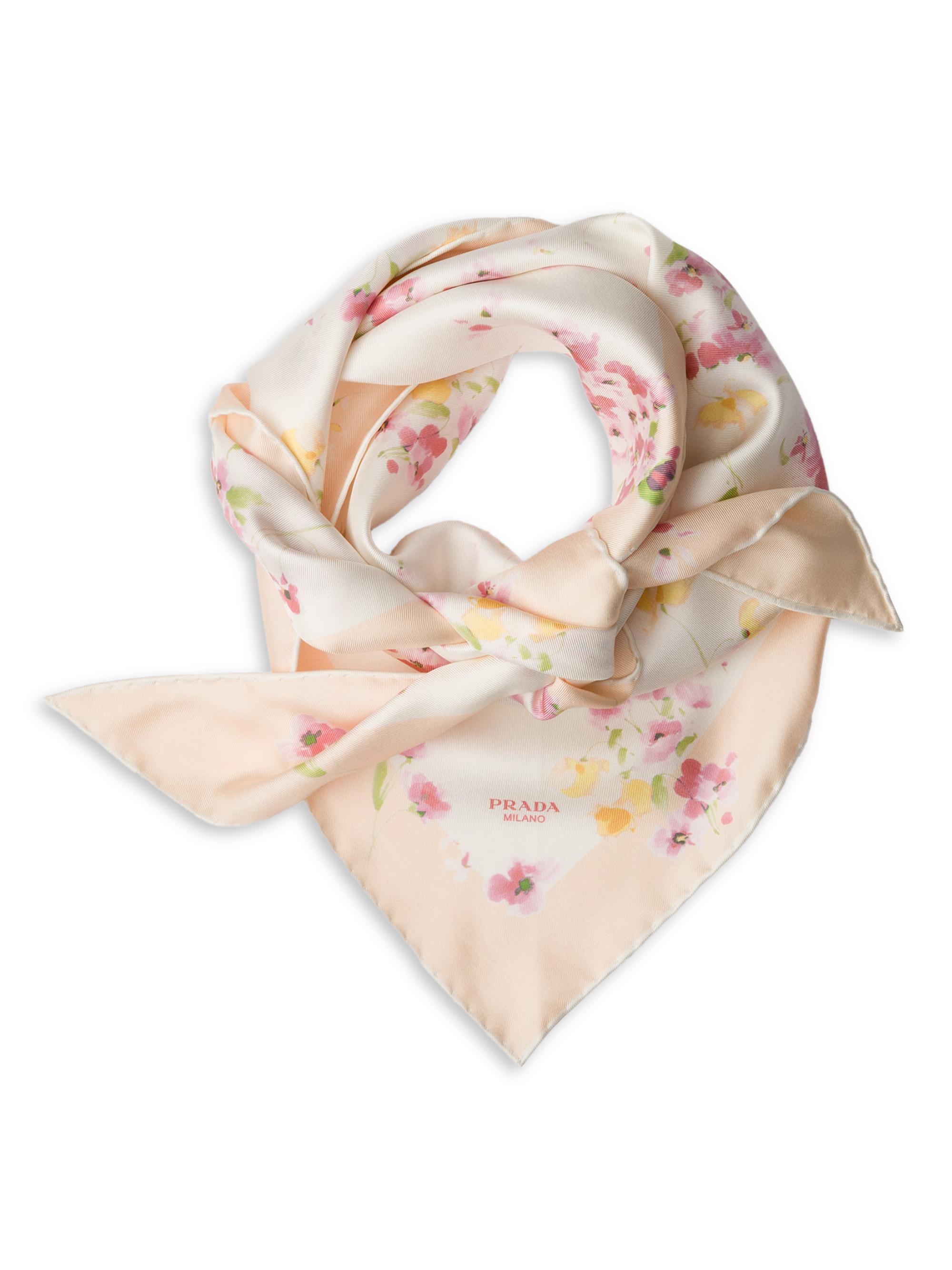 Prada Women's Printed Silk Twill Scarf - Pink Multi