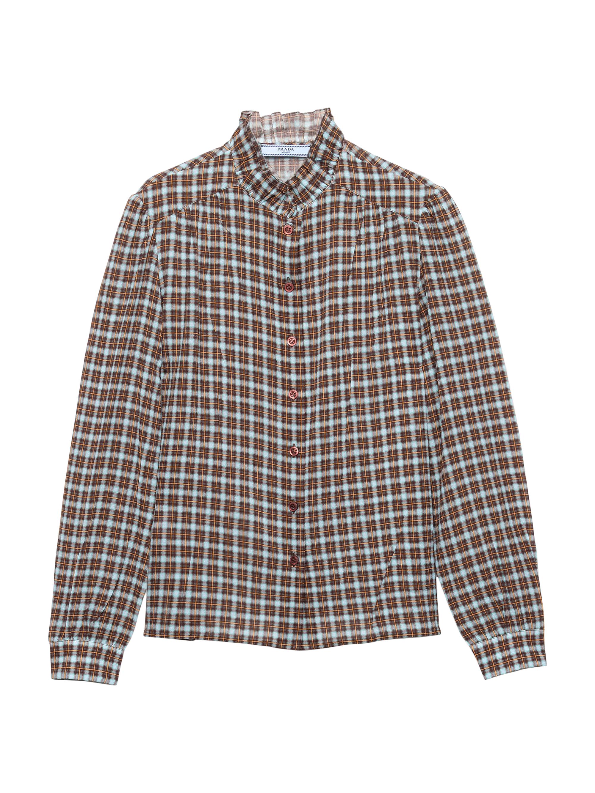 Prada Women's Georgette Shirt - Blue Multi