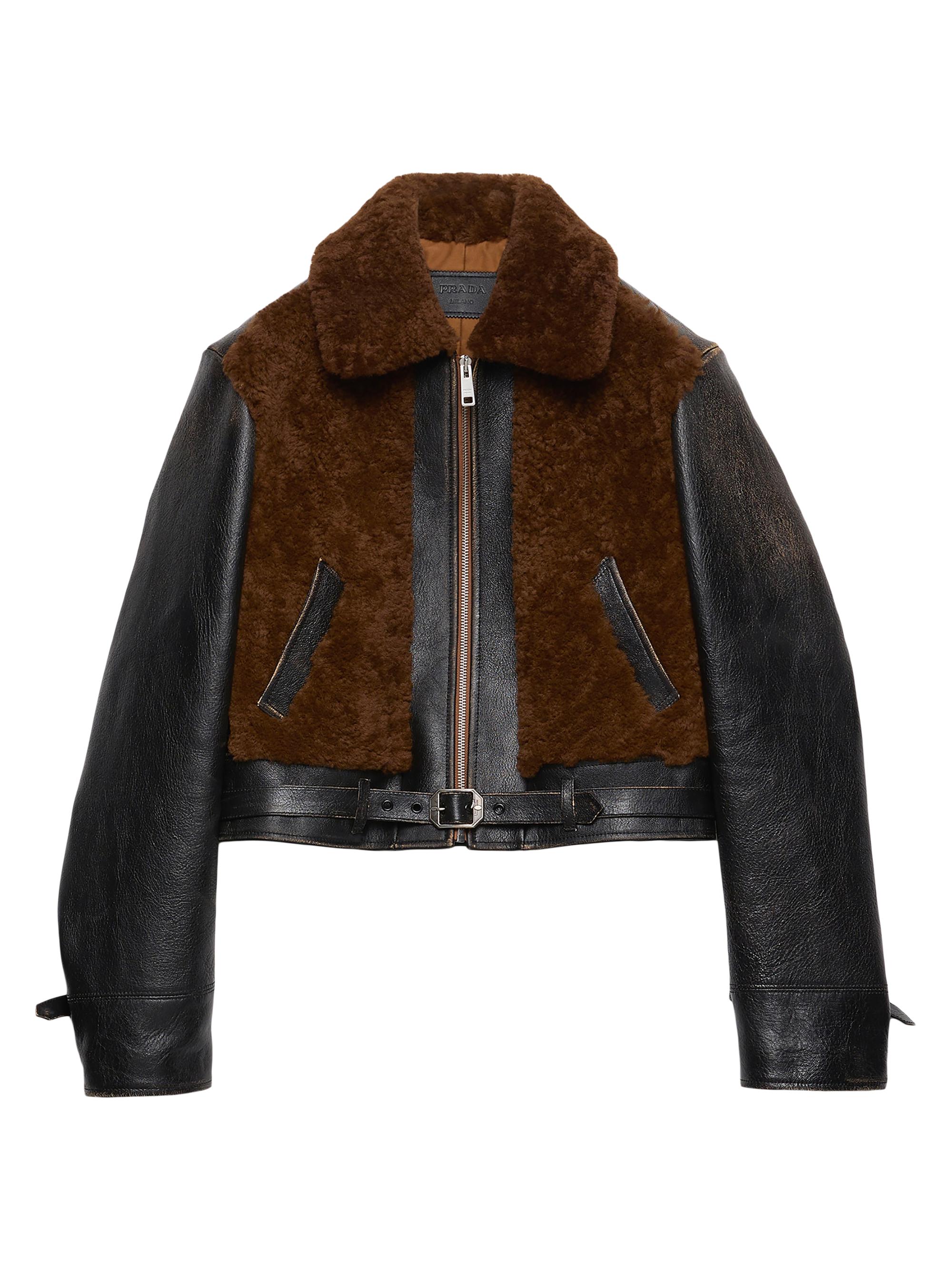 Prada Leather and Shearling Jacket | Saks Fifth Avenue