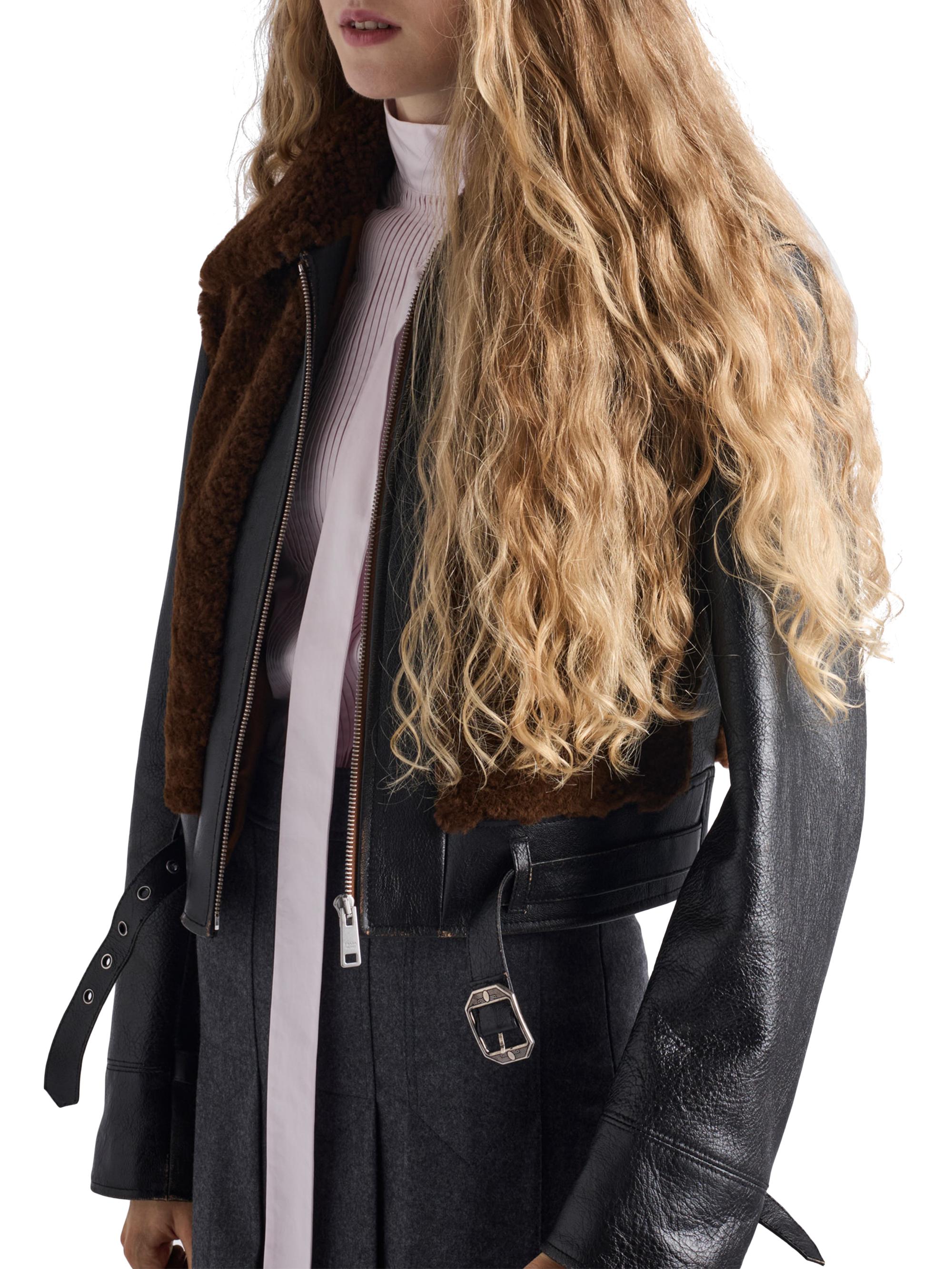 Prada Leather and Shearling Jacket | Saks Fifth Avenue