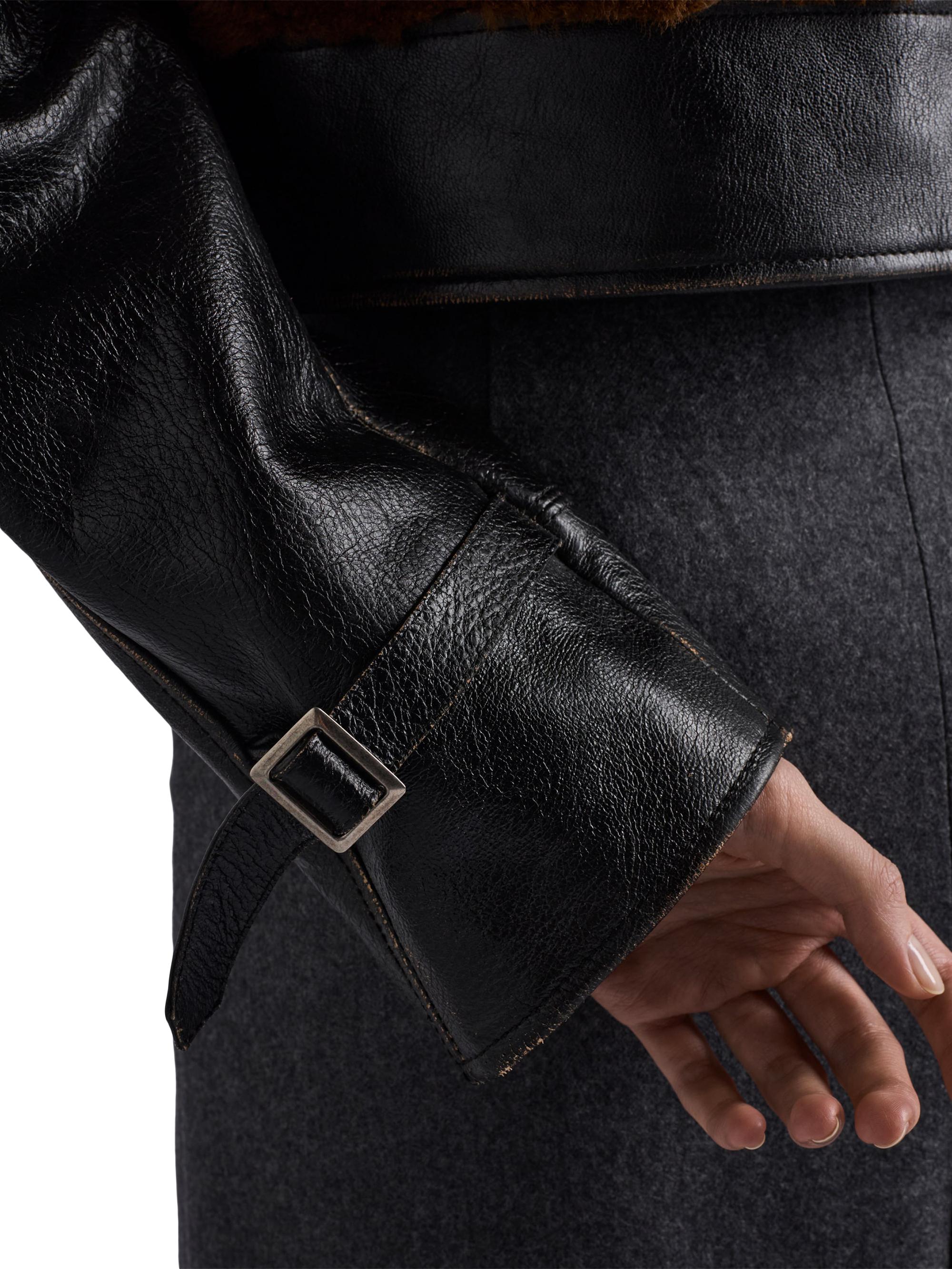 Prada Leather and Shearling Jacket | Saks Fifth Avenue