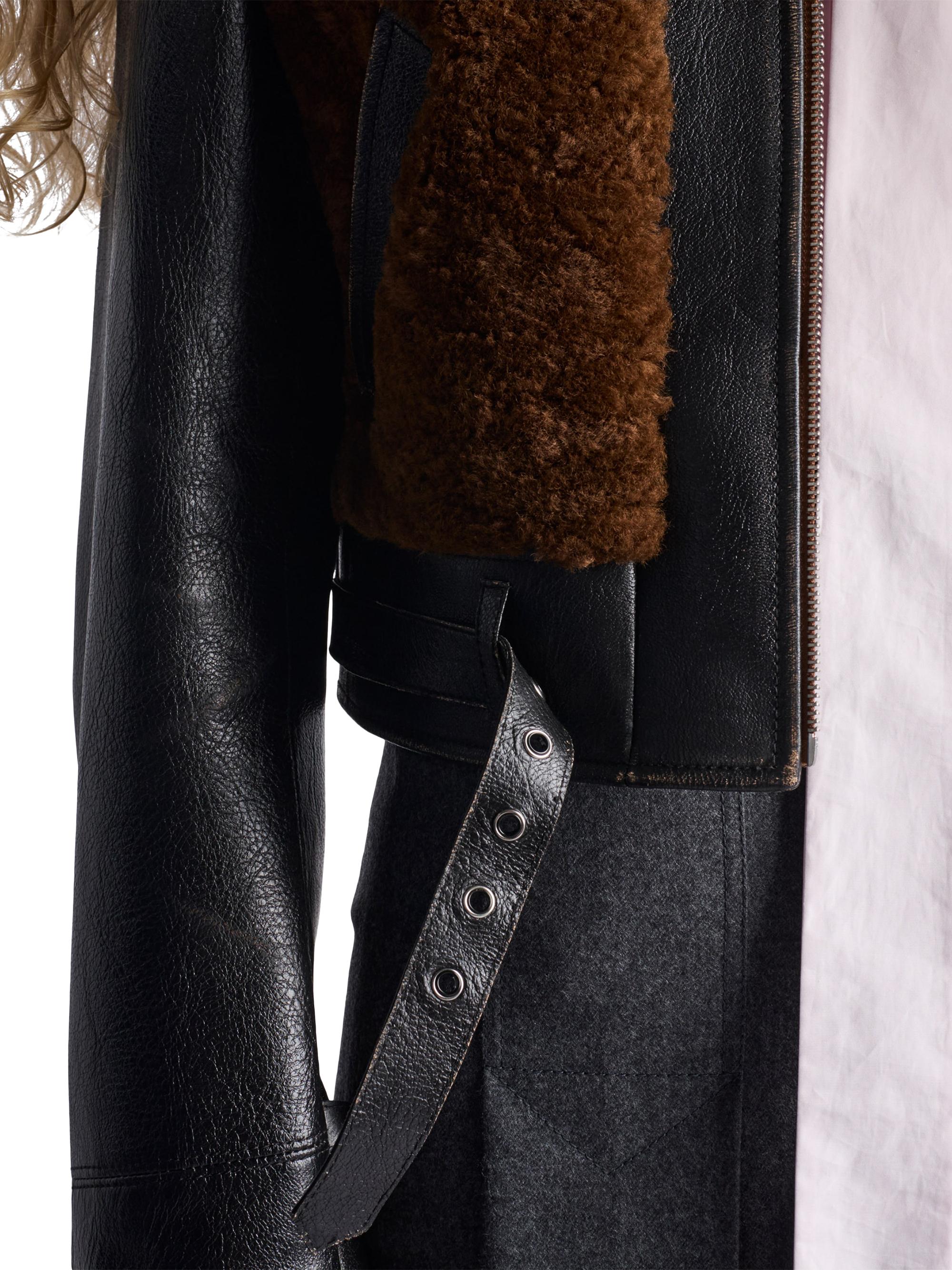 Prada Leather and Shearling Jacket | Saks Fifth Avenue