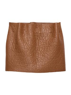 Prada Women's Nappa Leather Mini Skirt - Brown
