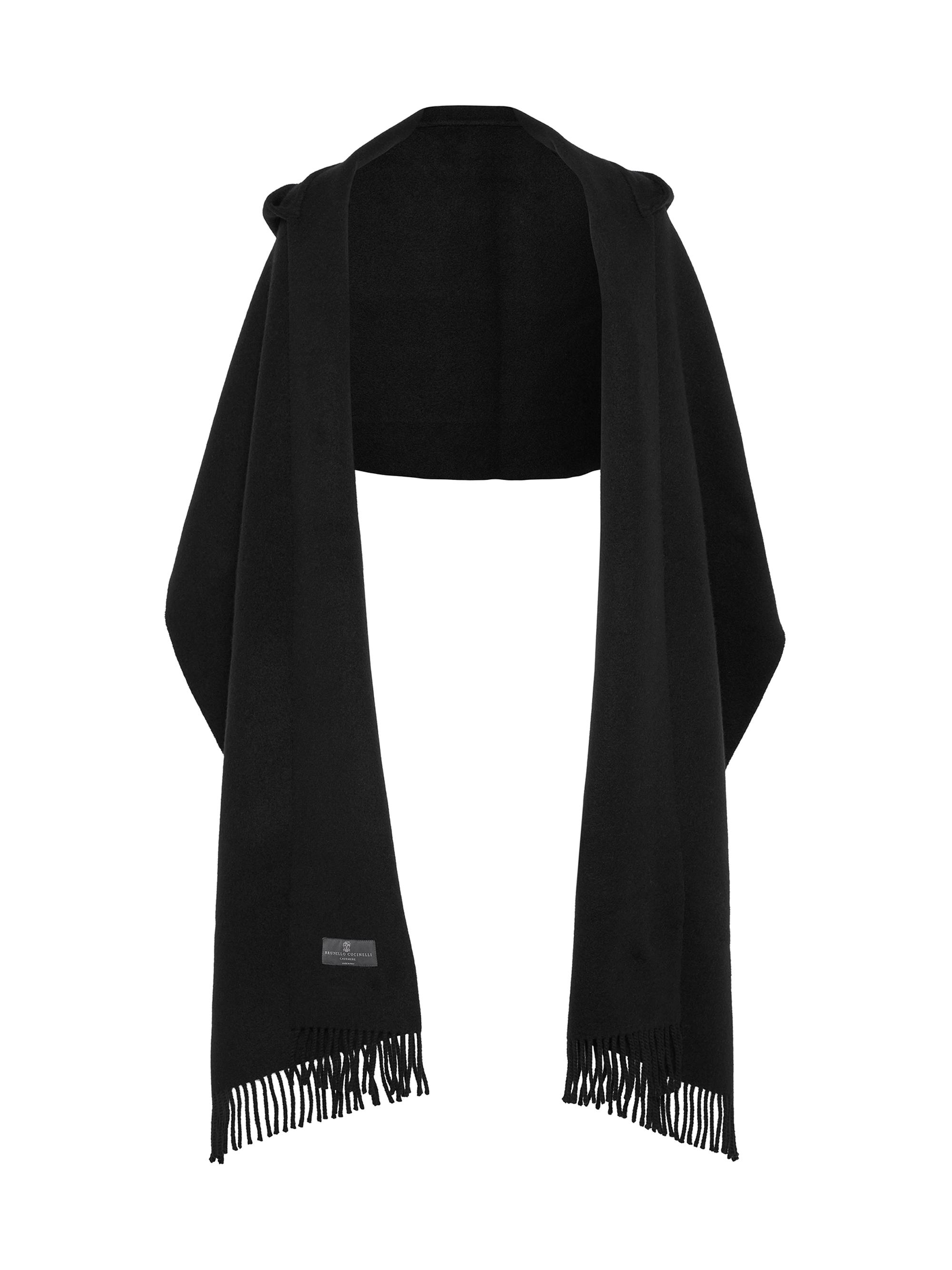 Brunello Cucinelli Women's Hooded Wool and Cashmere Knit Scarf - Black