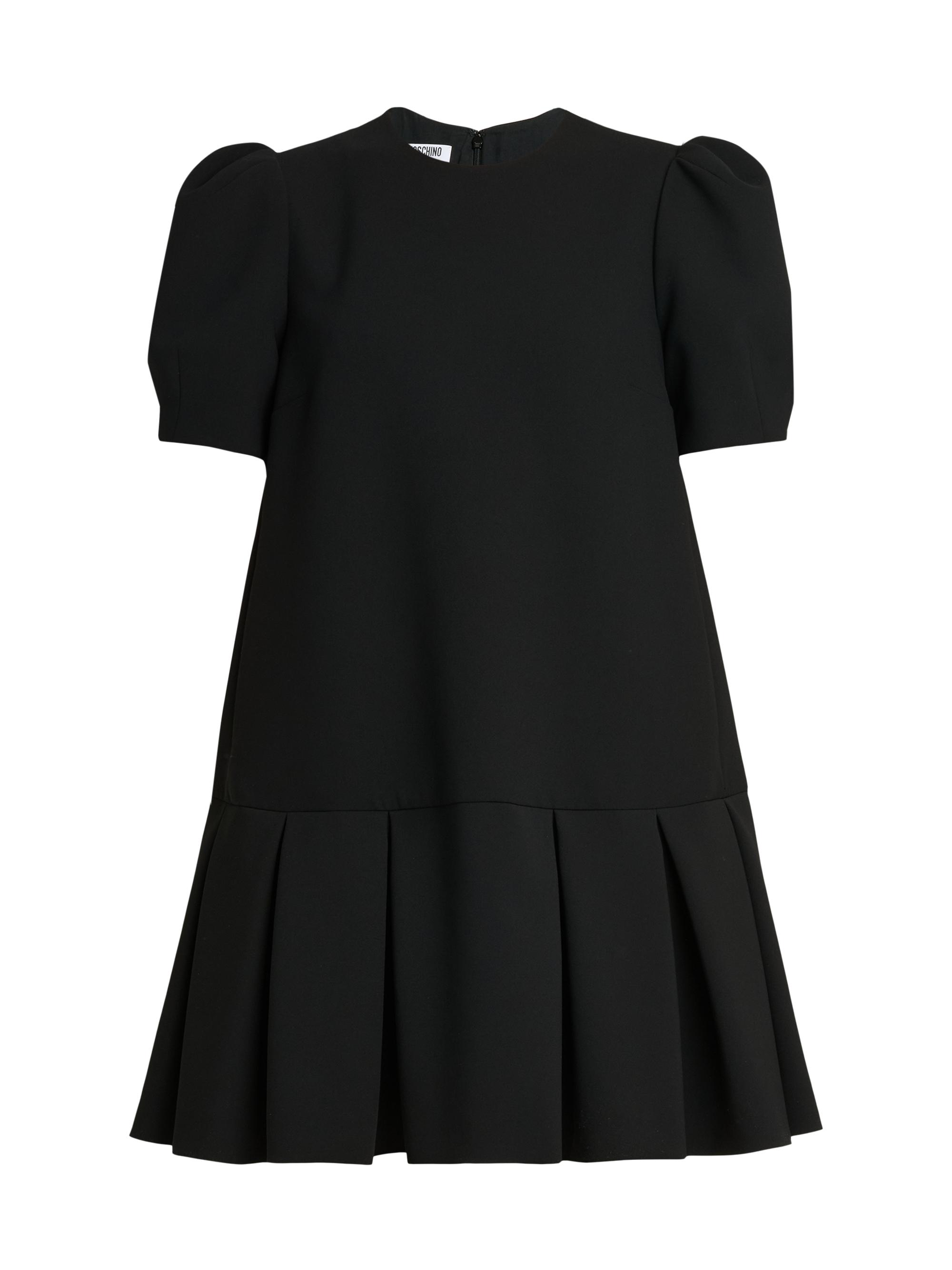 Moschino Women's Pleated-Hem Oversized Minidress - Black