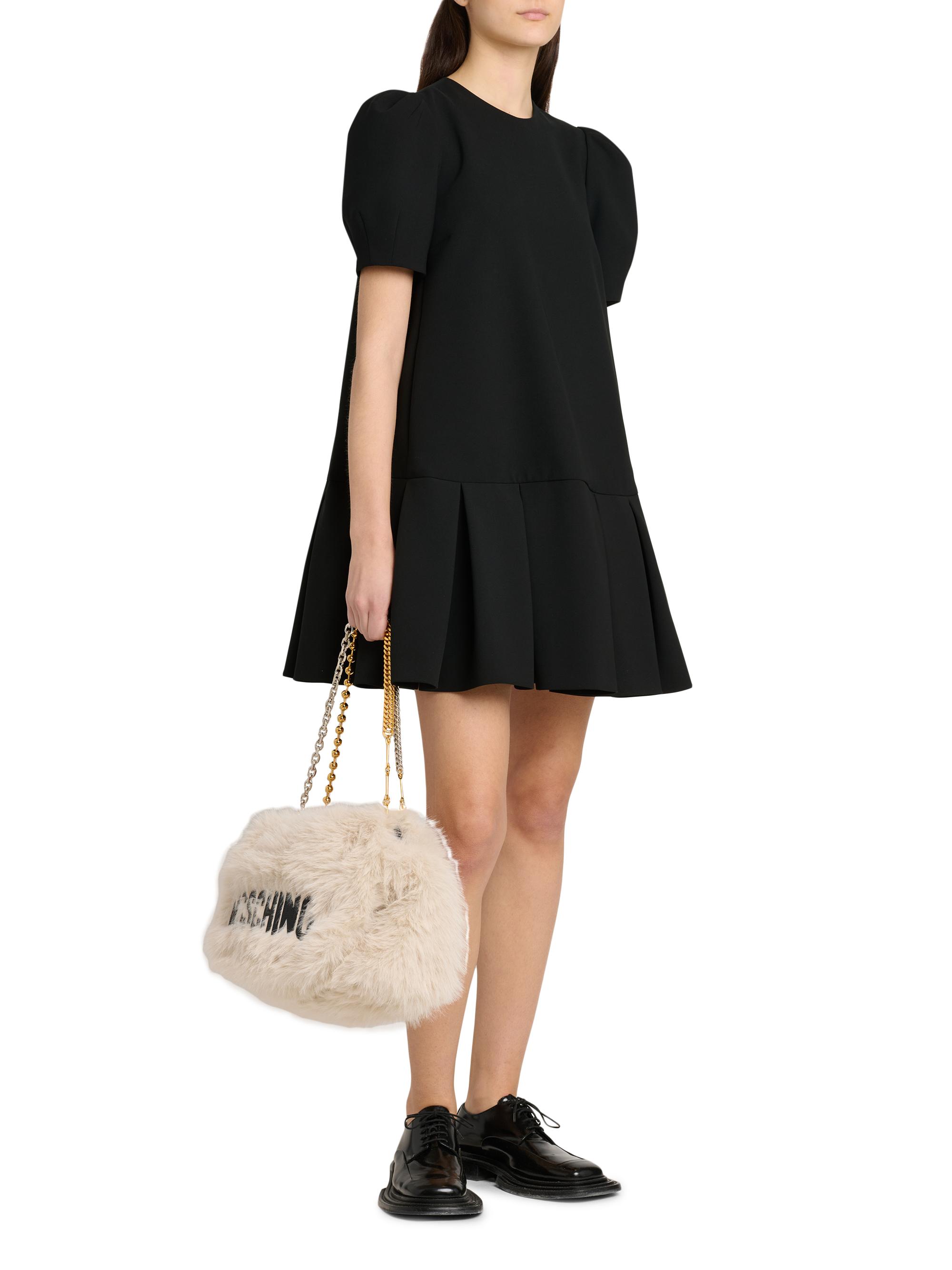 BUYEE　 MOSCHINO ブラックミニワンピース Moschino Pleated-Hem Oversized Minidress | Saks Fifth Avenue