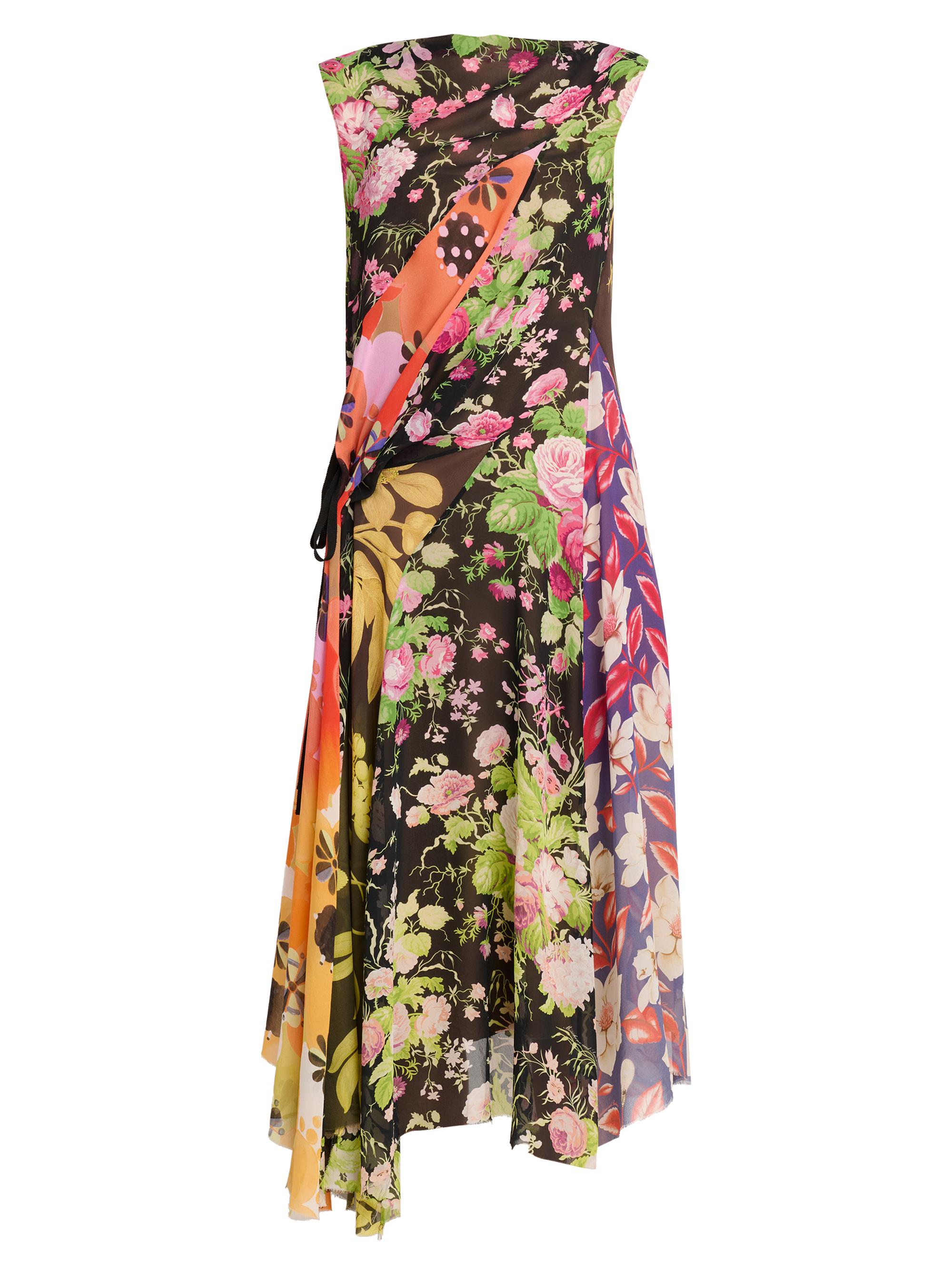 Moschino Women's Mixed Floral Silk Georgette Midi-Dress - Multi Only One Color