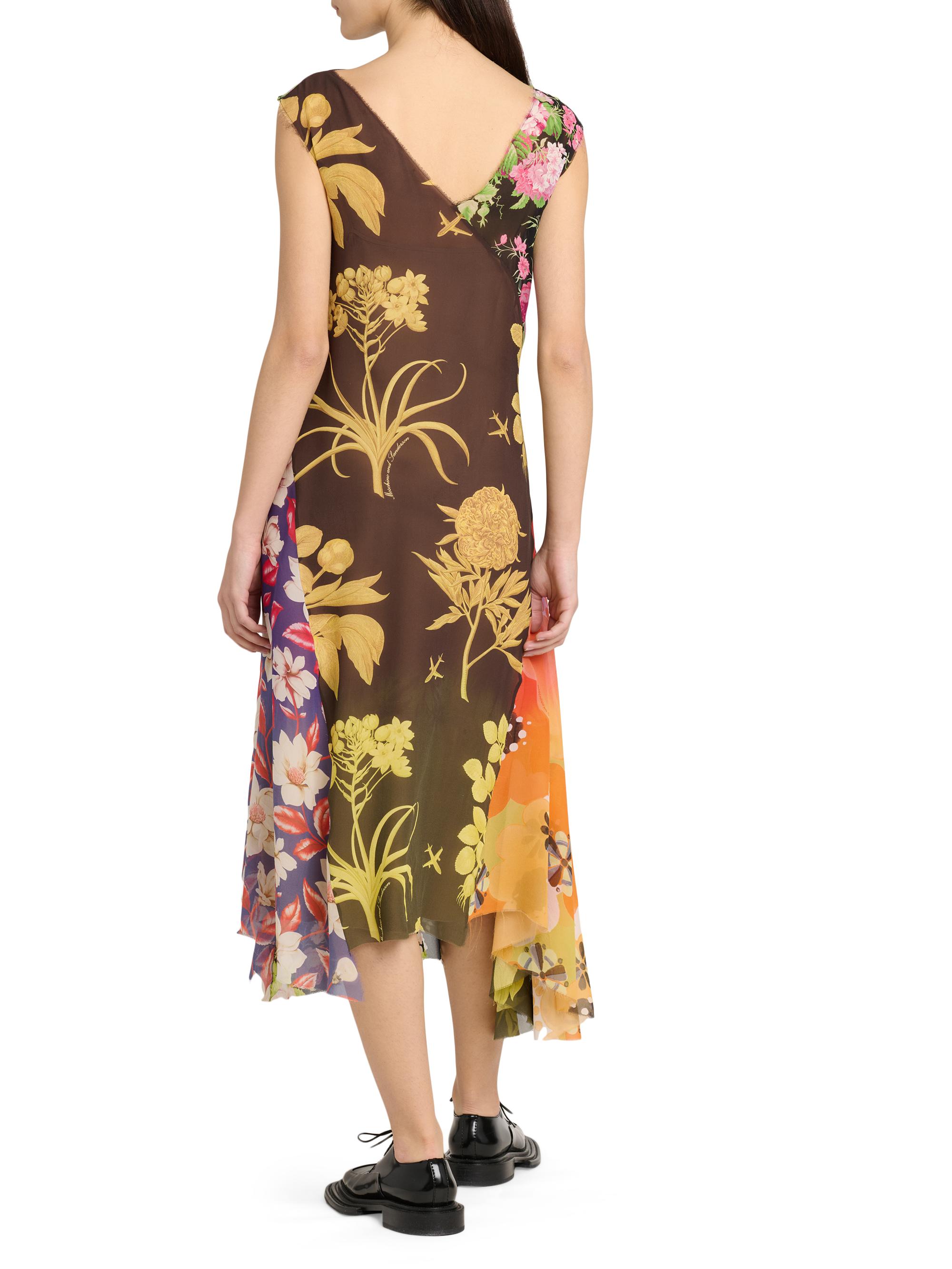 Moschino Mixed Floral Silk Georgette Midi-Dress | Saks Fifth Avenue