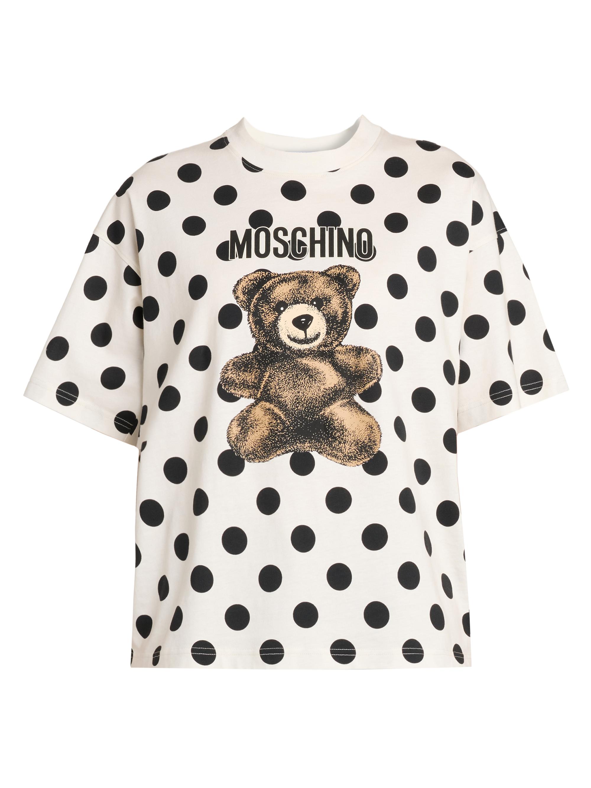 Moschino Women's Polka Dot Bear Cotton Oversized T-Shirt - Multi