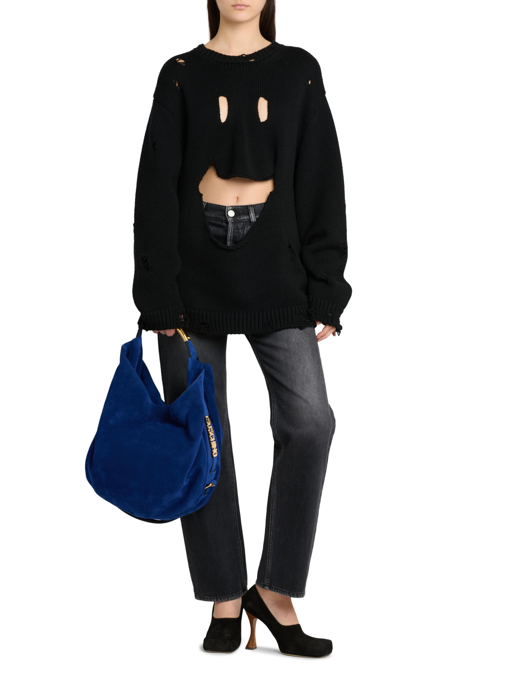 Moschino Smile Cut-Out Wool Oversized Sweater | Saks Fifth Avenue