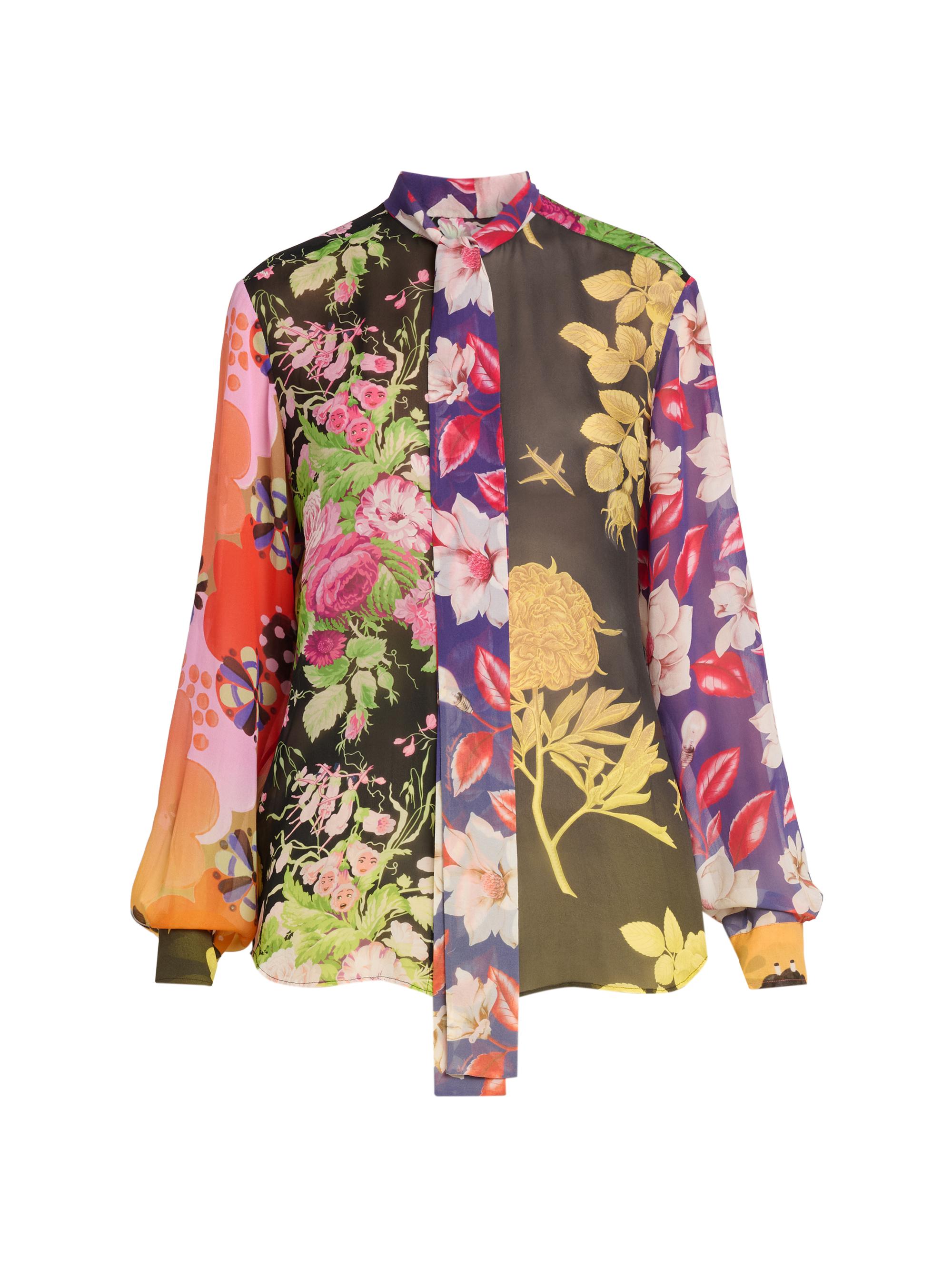 Moschino Women's Floral Silk Blouse - Multi Only One Color