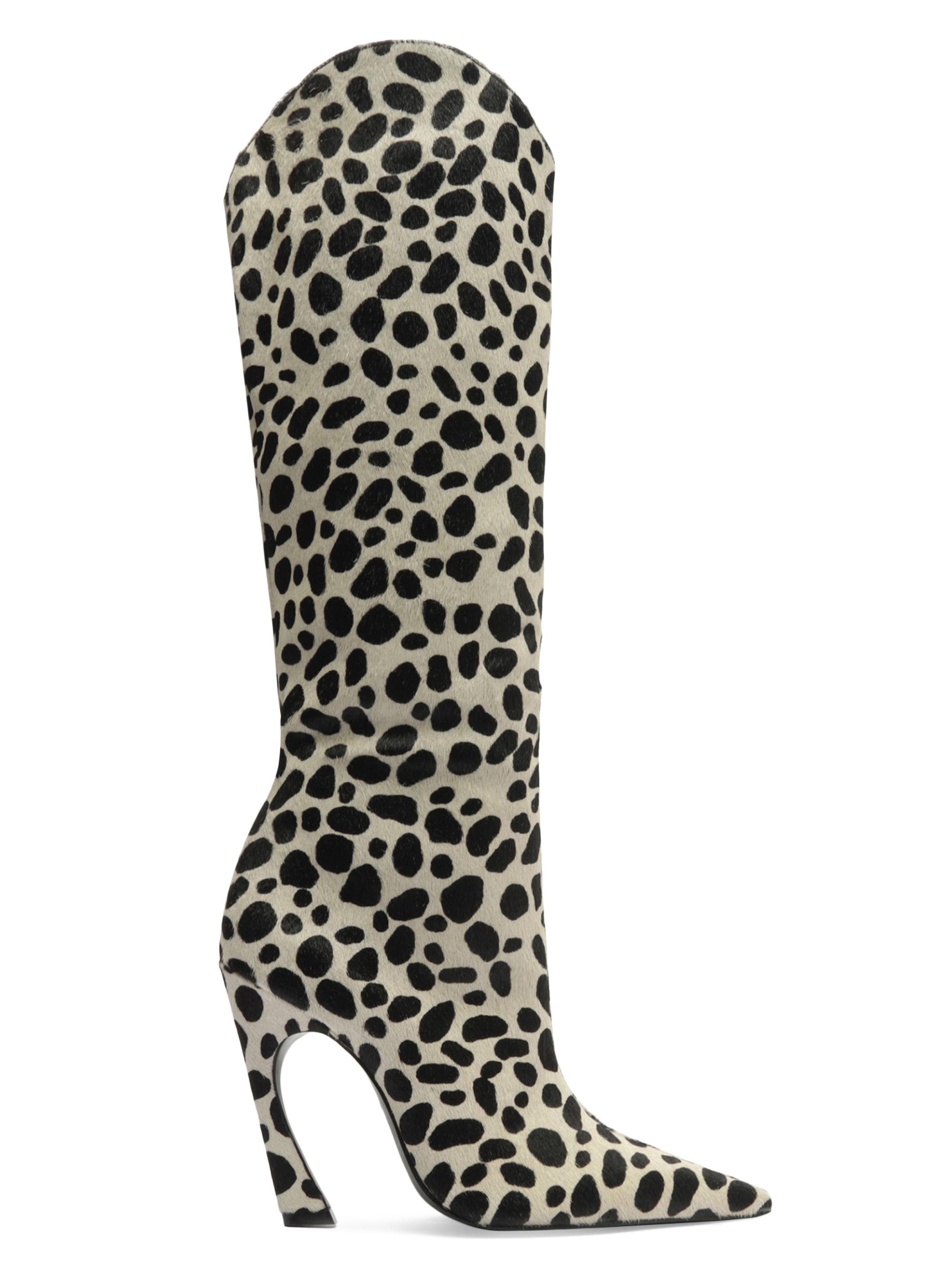 Schutz Maryann Up Leopard Goat Hair Knee-High Boots | Saks Fifth