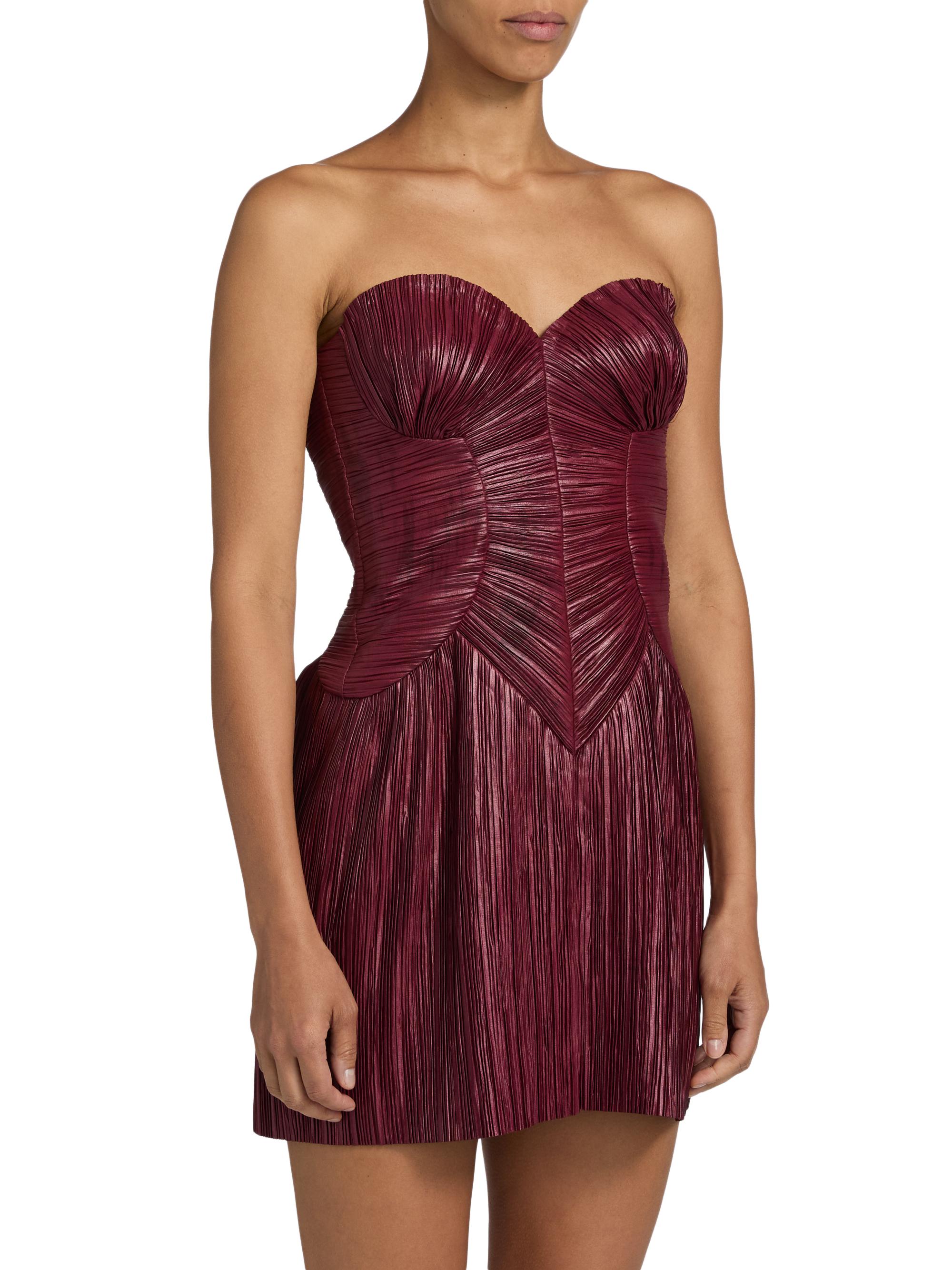 Cult Gaia Nella Pleated Bustier Minidress | Saks Fifth Avenue
