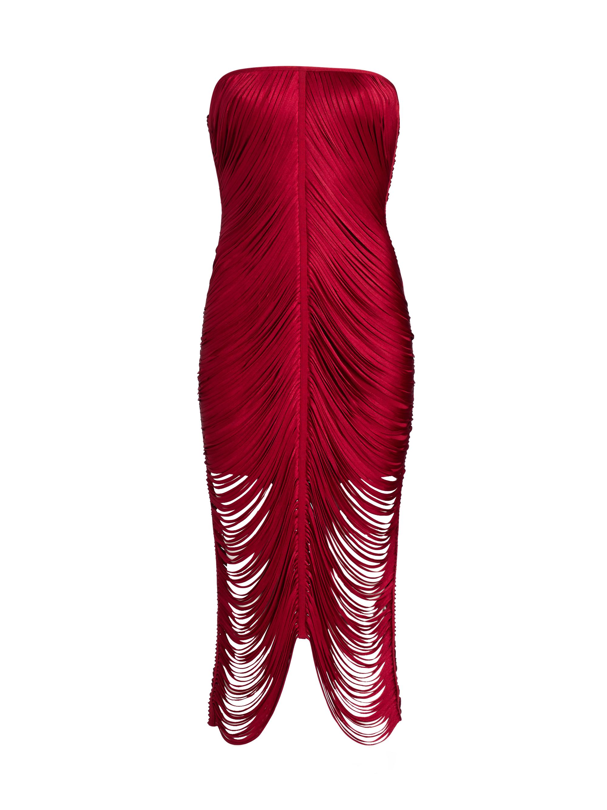 Larissa Strapless Draped Midi-Dress