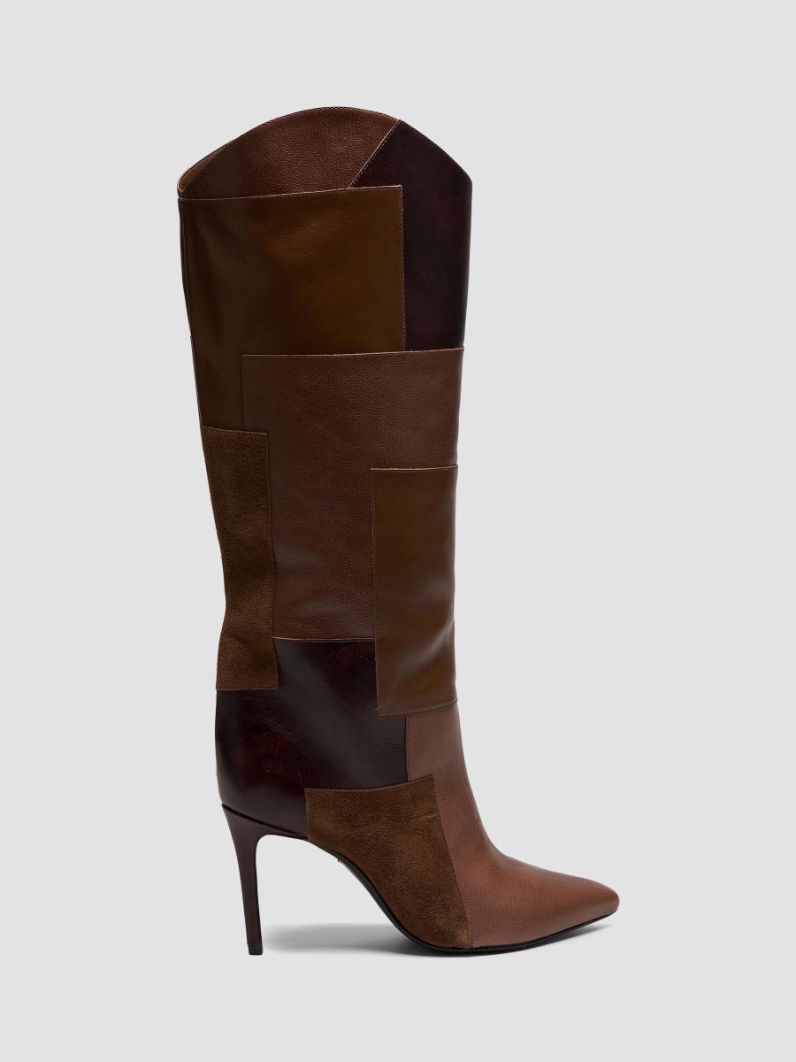 Schutz Maryana 90MM Patchwork Leather Knee-High Boots | Saks Fifth