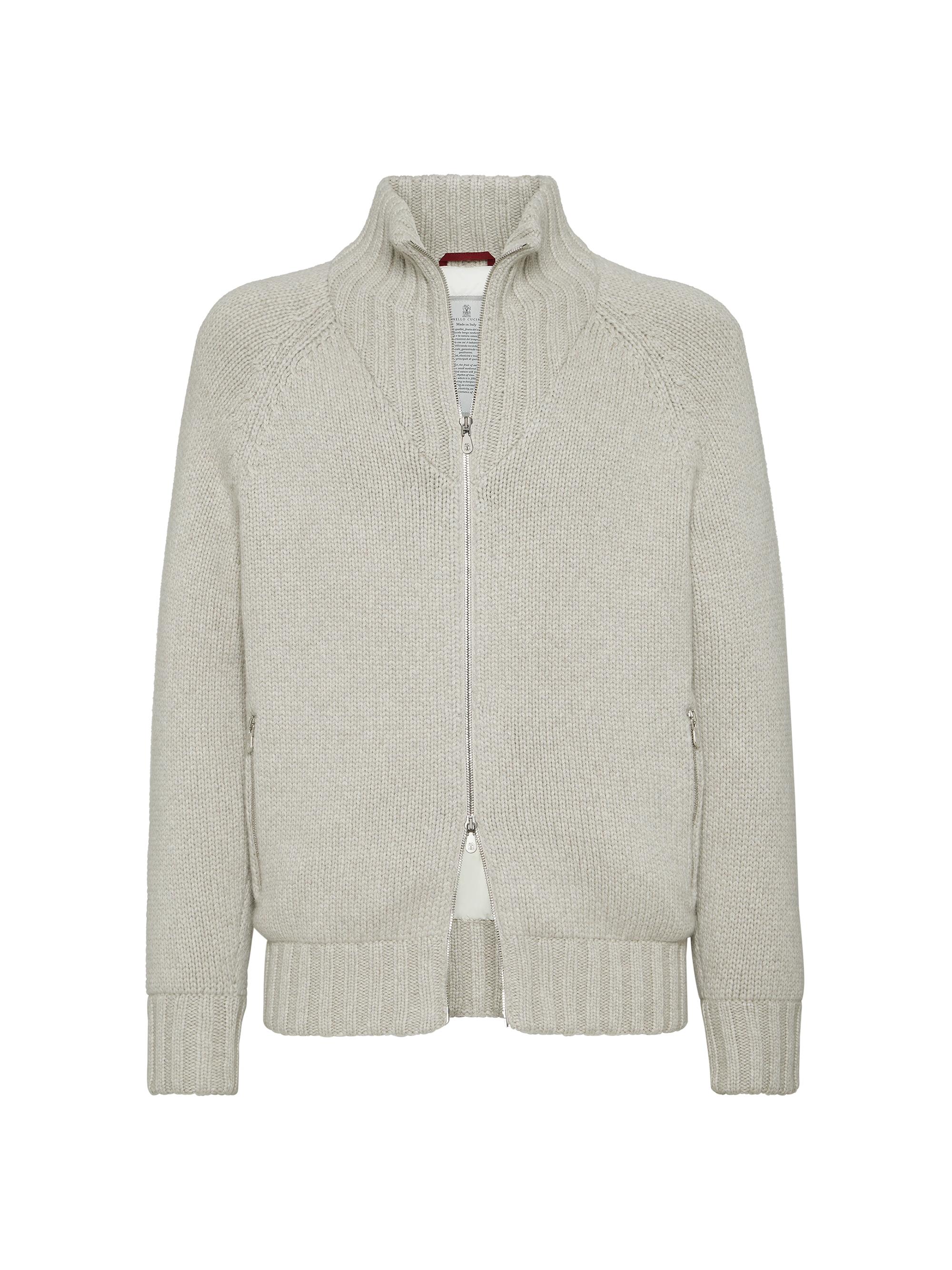 Brunello Cucinelli Bonded Cashmere Bomber Jacket with Detachable