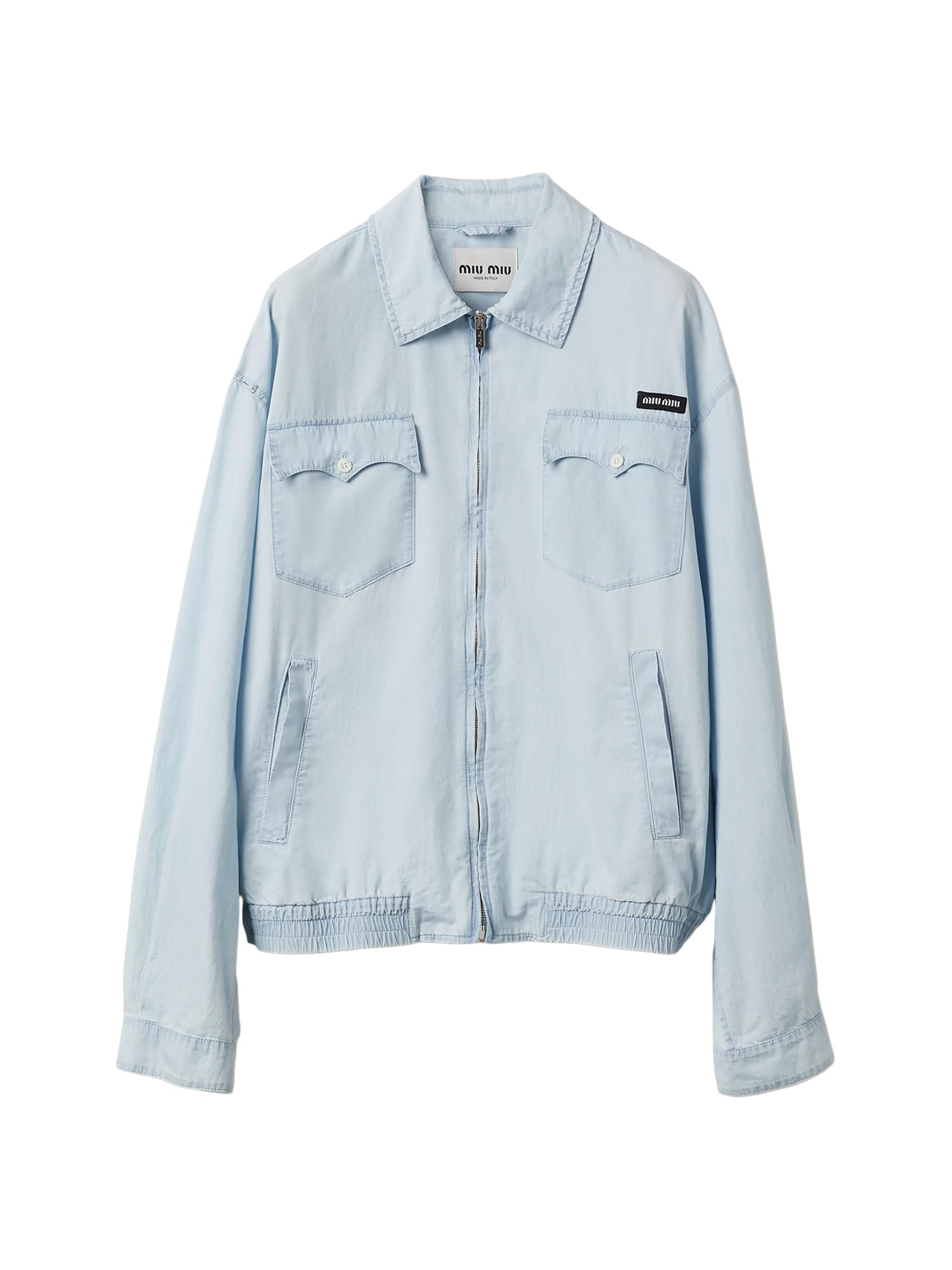 Miu Miu Women's Chambray Blouson Jacket - Blue