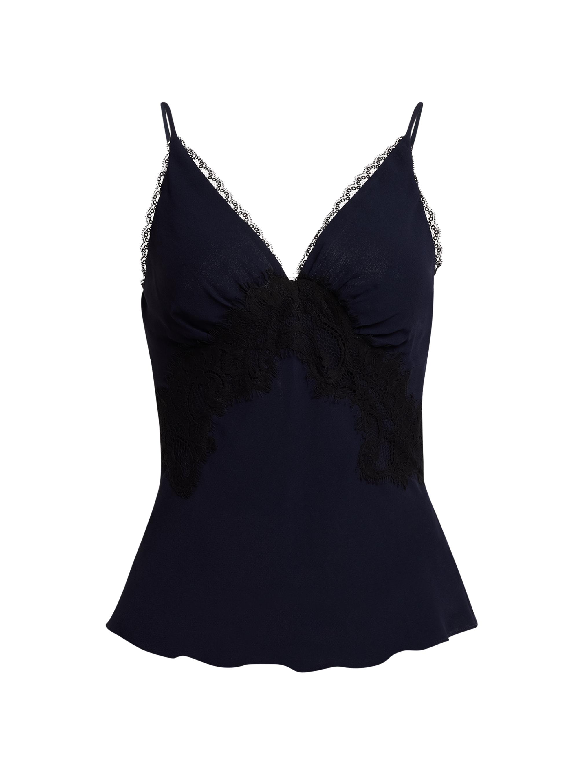 Veronica Beard Women's Lindsey Lace-Trim Camisole - Dark Blue