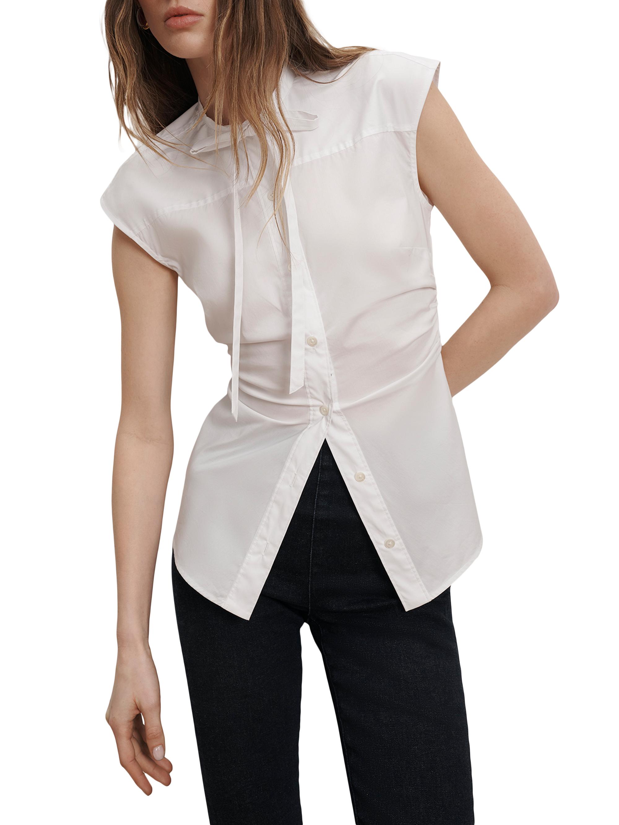 Veronica Beard Joon Stretch Cotton-Blend Top | Saks Fifth Avenue