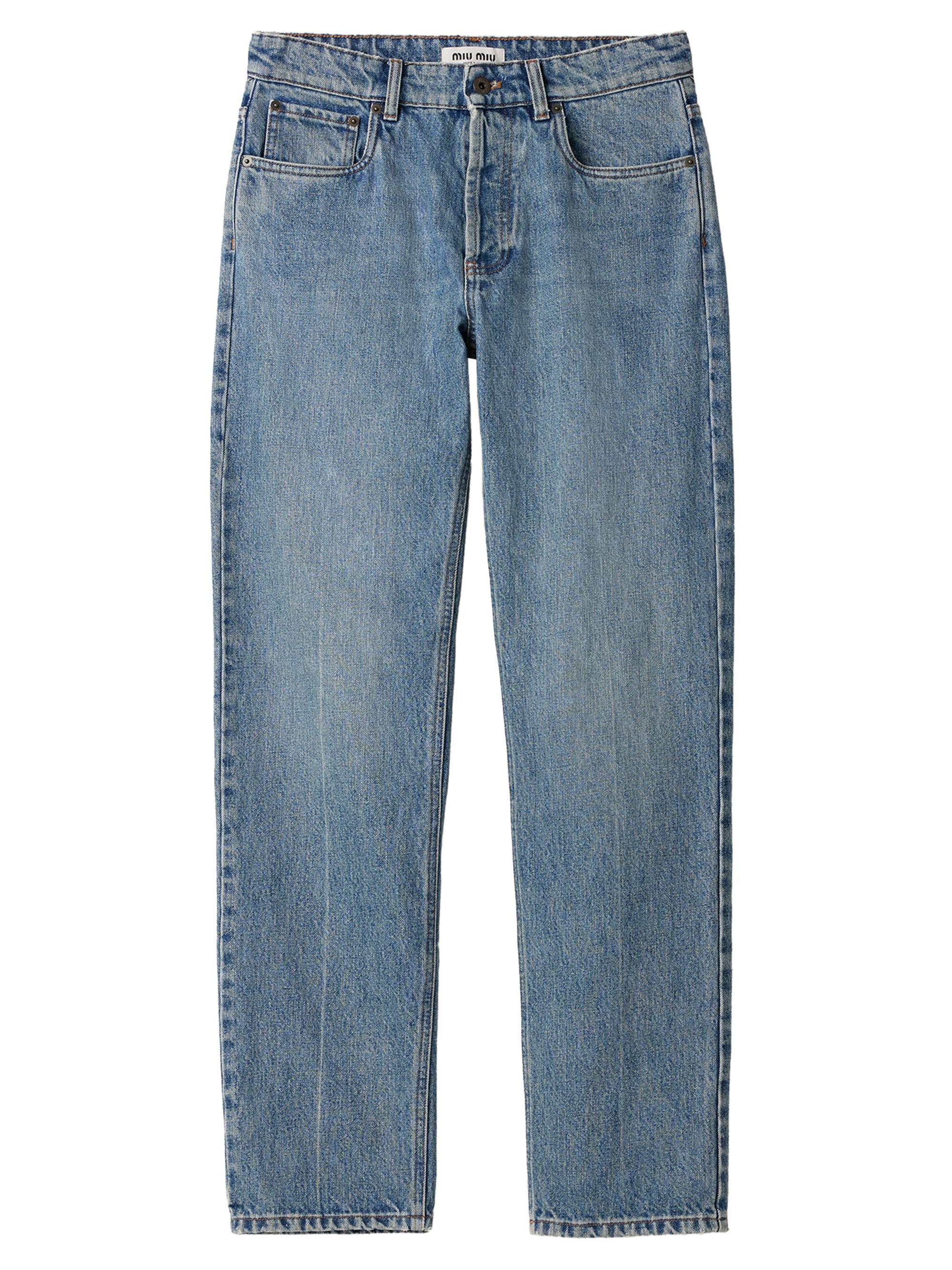 Miu Miu Denim and Poplin Five-Pocket Jeans | Saks Fifth Avenue