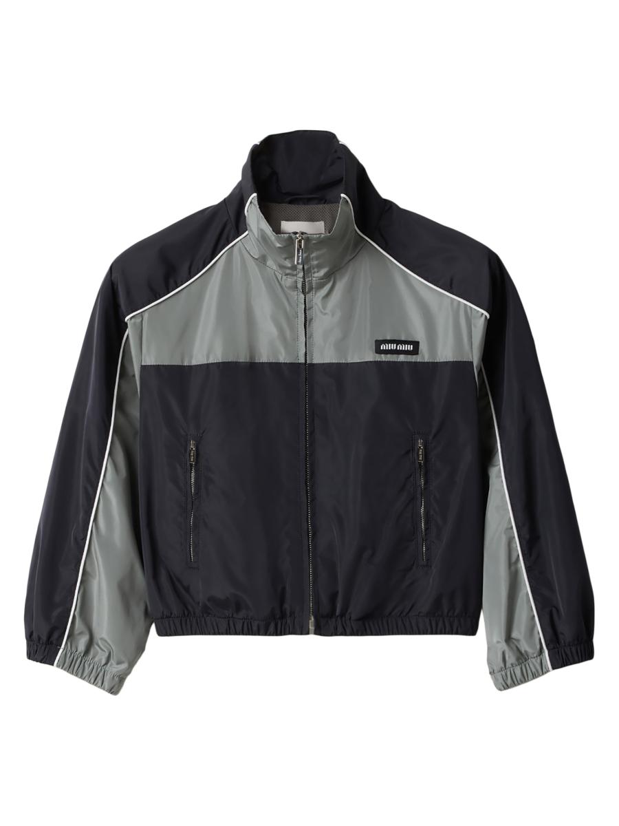 Miu Miu Technical Silk Zipper Blouson Jacket | Saks Fifth Avenue