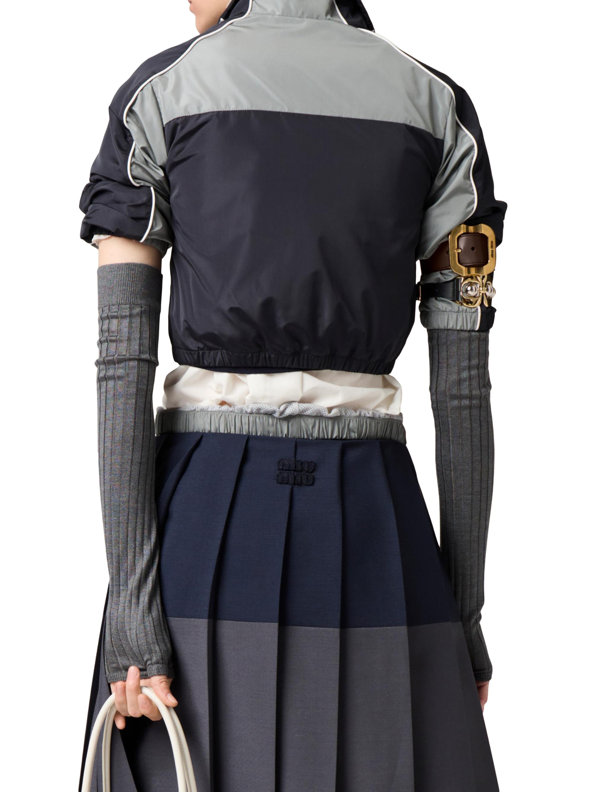 Miu Miu Technical Silk Zipper Blouson Jacket | Saks Fifth Avenue