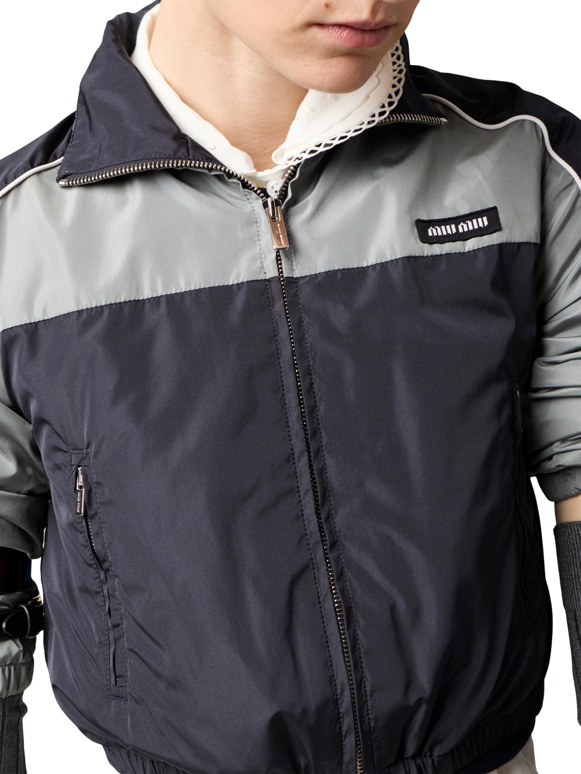 Miu Miu Technical Silk Zipper Blouson Jacket | Saks Fifth Avenue